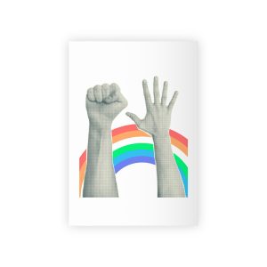 Trendy Collage With Hand Gestures Cutout Shapes Symbol Win Like Punk Grunge Halftone Retro Banner Poster Design Concept Protest Confrontation Pride Lgbt Month Vector Illustration Gift Wrapping Paper...