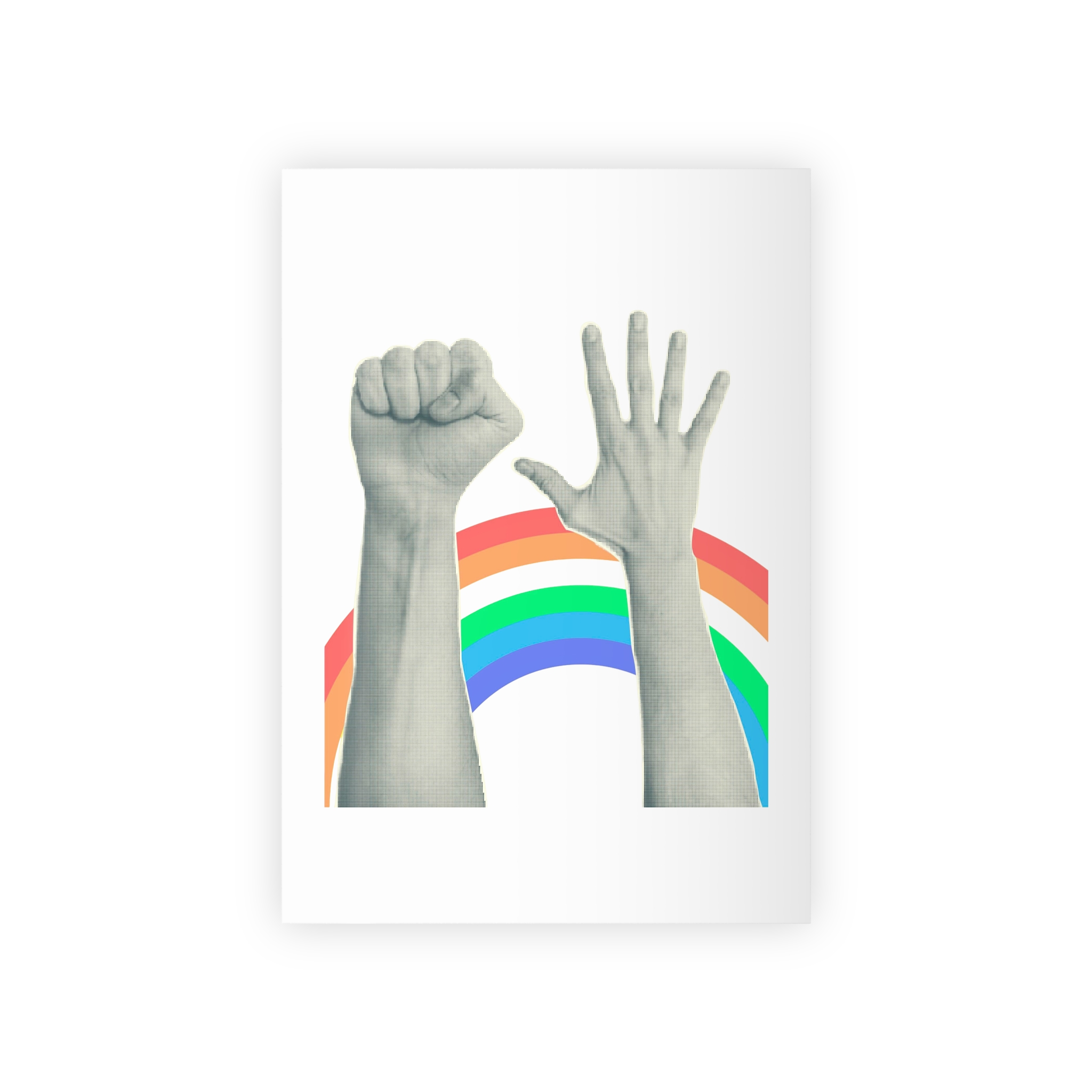 Trendy Collage With Hand Gestures Cutout Shapes Symbol Win Like Punk Grunge Halftone Retro Banner Poster Design Concept Protest Confrontation Pride Lgbt Month Vector Illustration Gift Wrapping Paper...