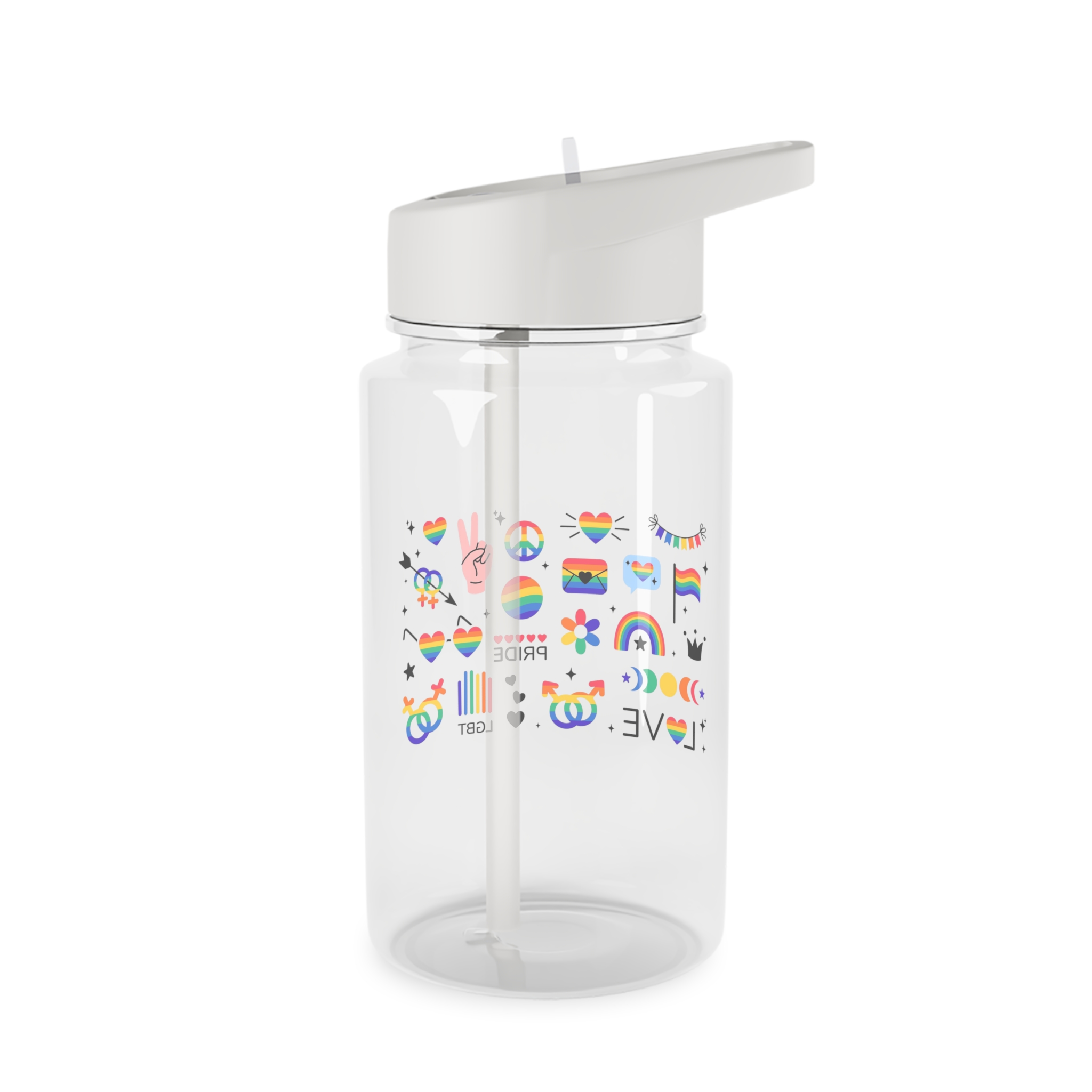 Lgbt Stickers Pack Doodle Style Lgbtq Set Lgbt Pride Community Symbols Rainbow Colored Element Tritan Water Bottle - Image 2