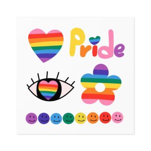 Pride Month Laminate Stickers Square