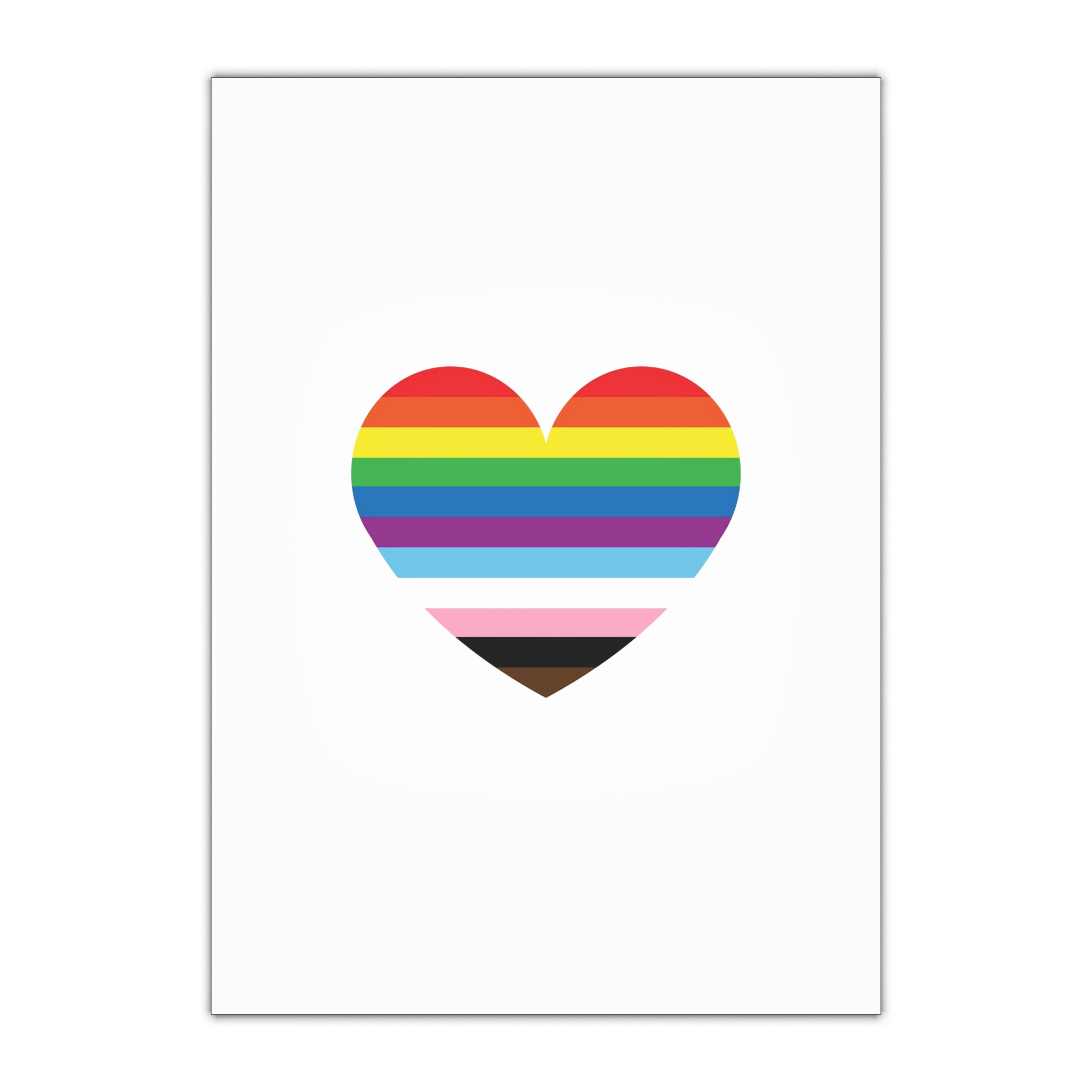 Progress Pride Flag Heart Symbol Love Inclusion Gift Wrapping Paper Sheets 1pc