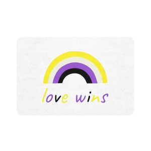 Colorful Rainbow Shape Nonbinary Pride Flag Happy Pride Day Lgbtqia Community Pride Month Vector Hand Drawn Doodle Posters Stickers Logo Cards Pet Food Mat 12x18