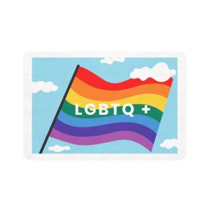 Rainbow Flag Banner Template Lgbtq Rights Pet Food Mat 12x18