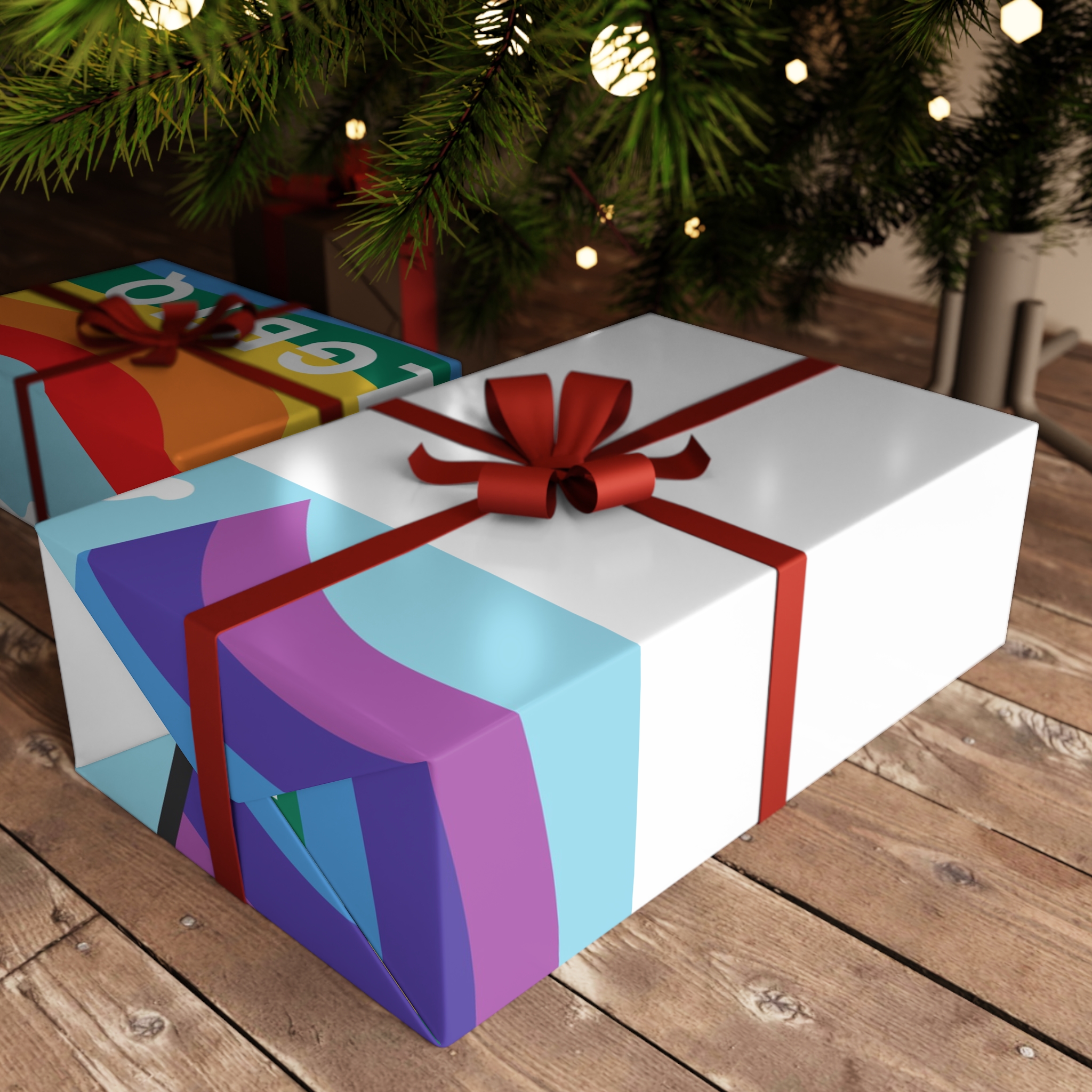 Rainbow Flag Banner Template Lgbtq Rights Gift Wrapping Paper Sheets 1pc - Image 3