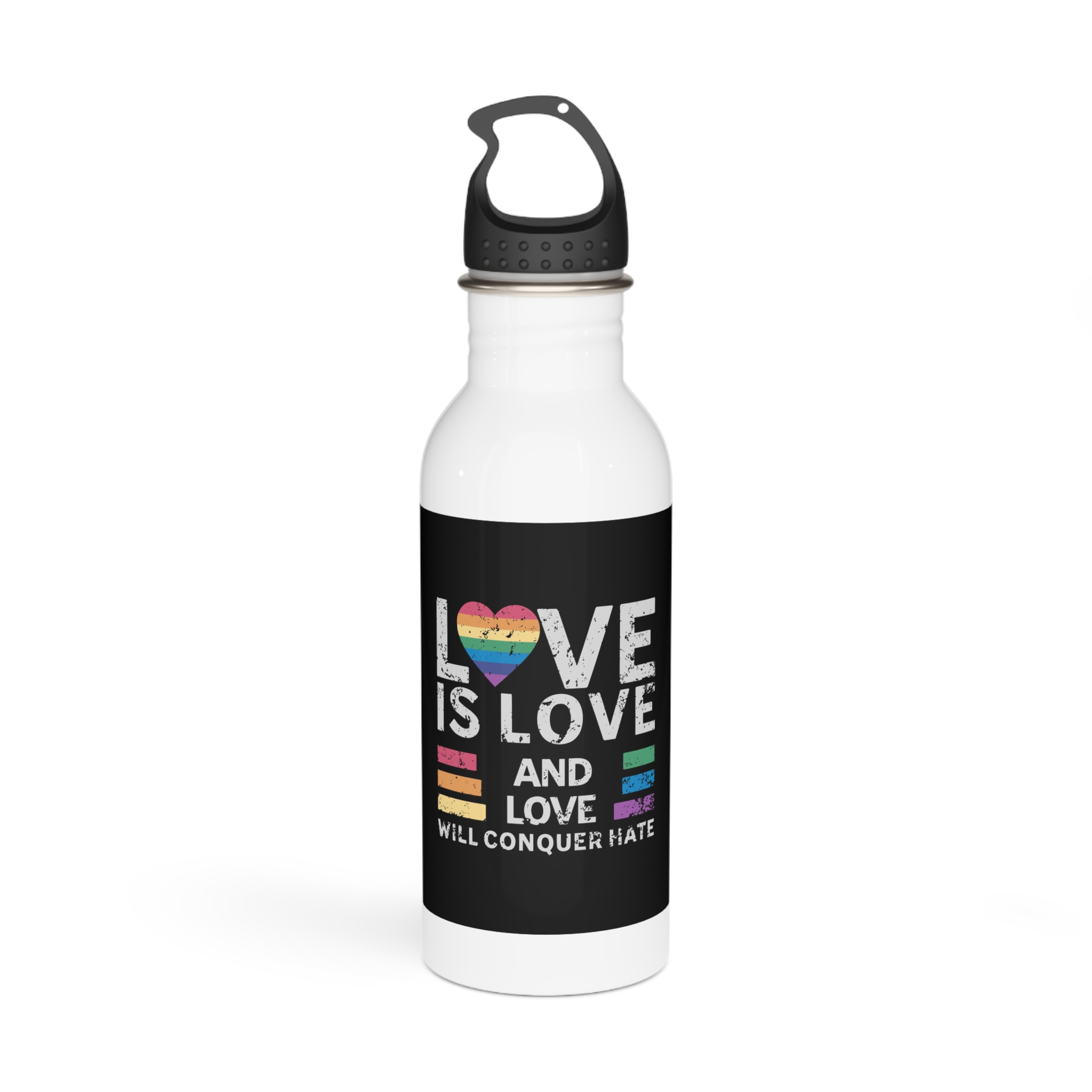 Love Is Love and Love Will Conquer Hate Stainless Steel Water Bottle
