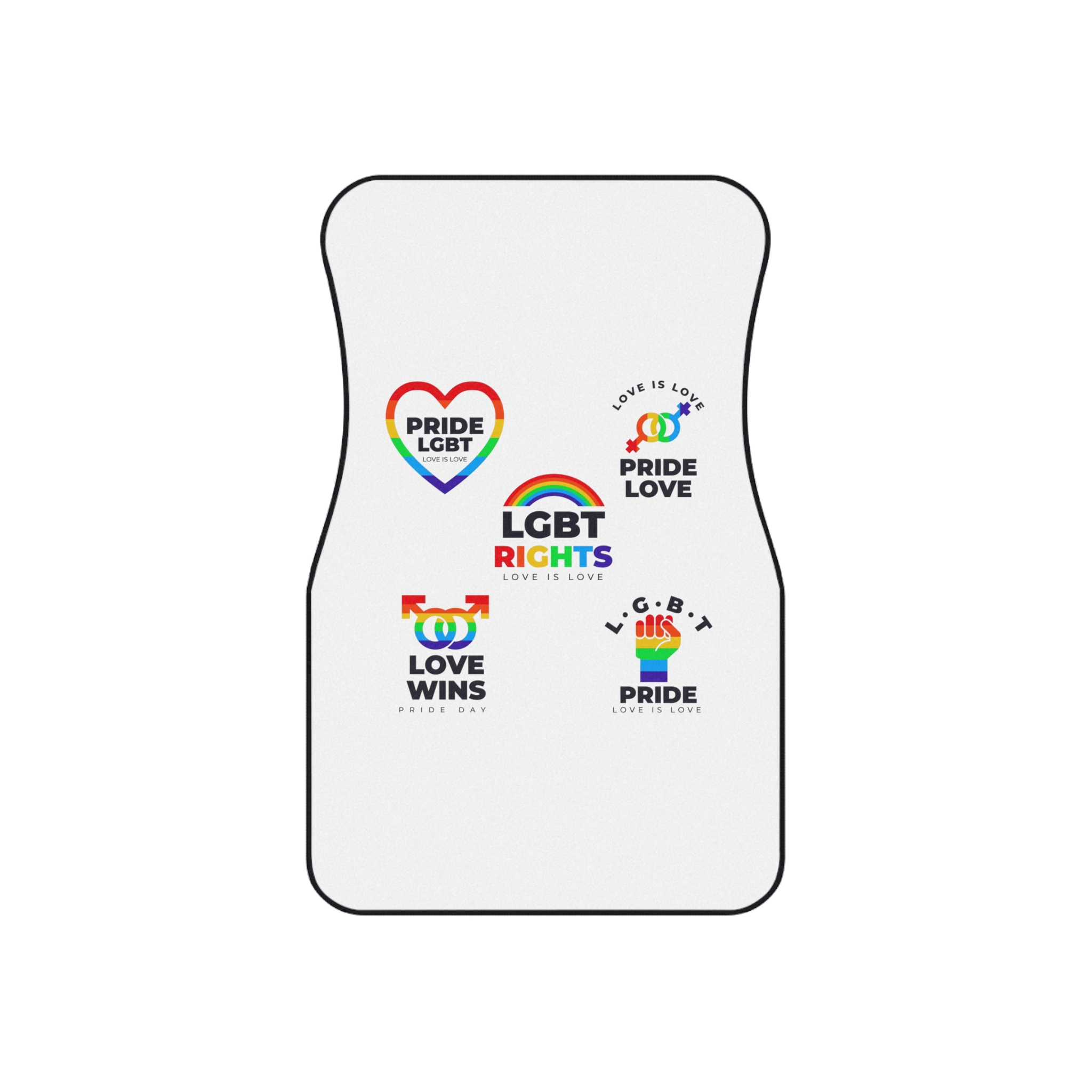 Pride Day Badges Collection Car Mats Set Of 4 - Image 2