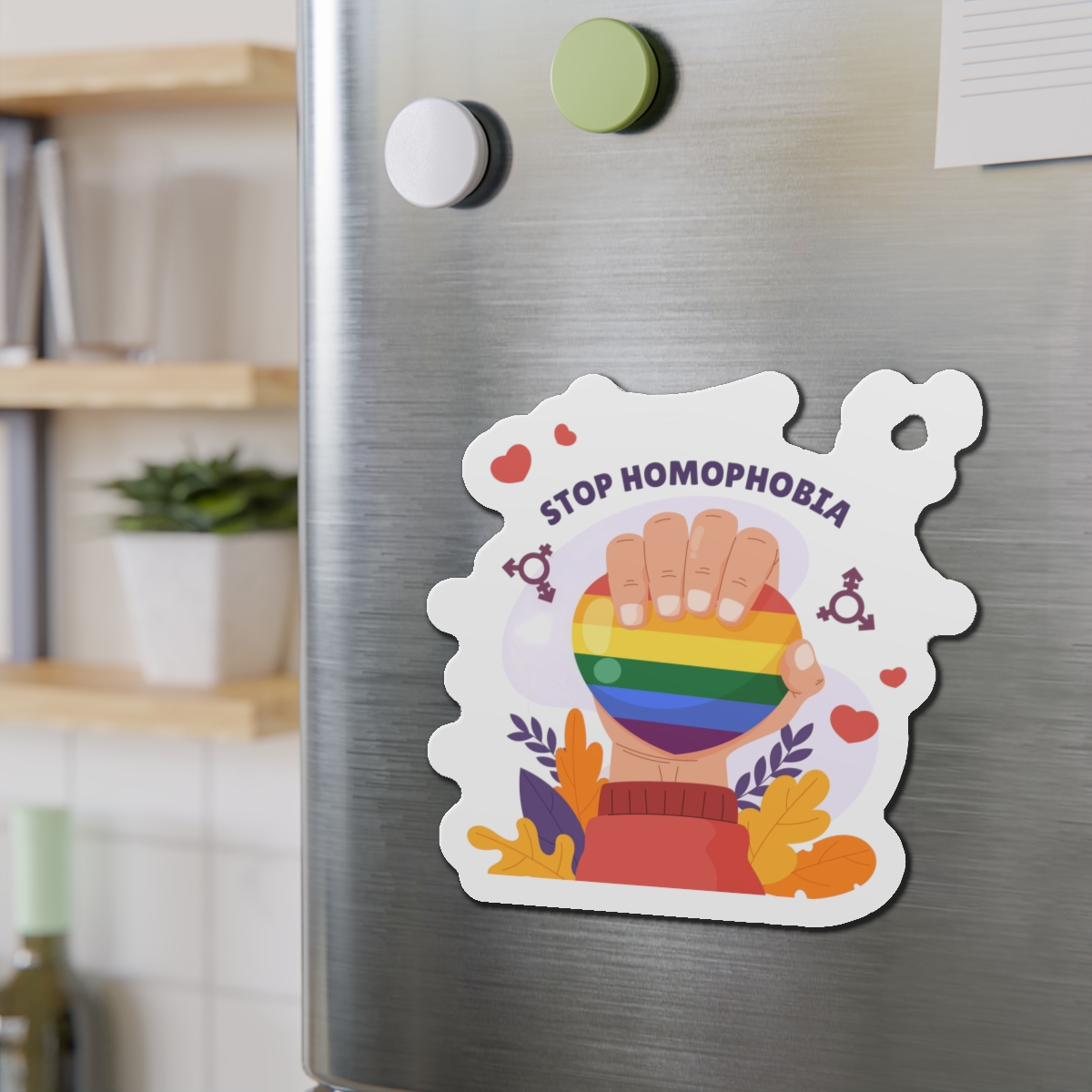 Hand Drawn Stop Homophobia Concept Illustrated Die Cut Magnets - Image 15