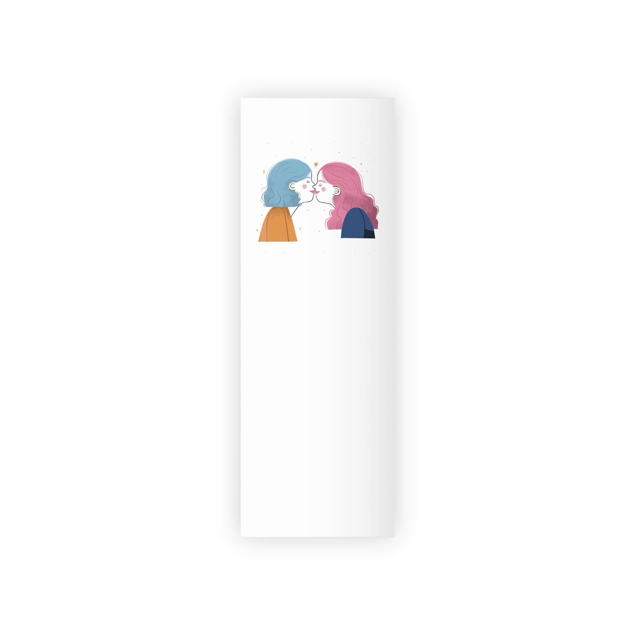 Hand Drawn Affectionate Lesbian Kiss Gift Wrapping Paper Rolls 1pc - Image 5