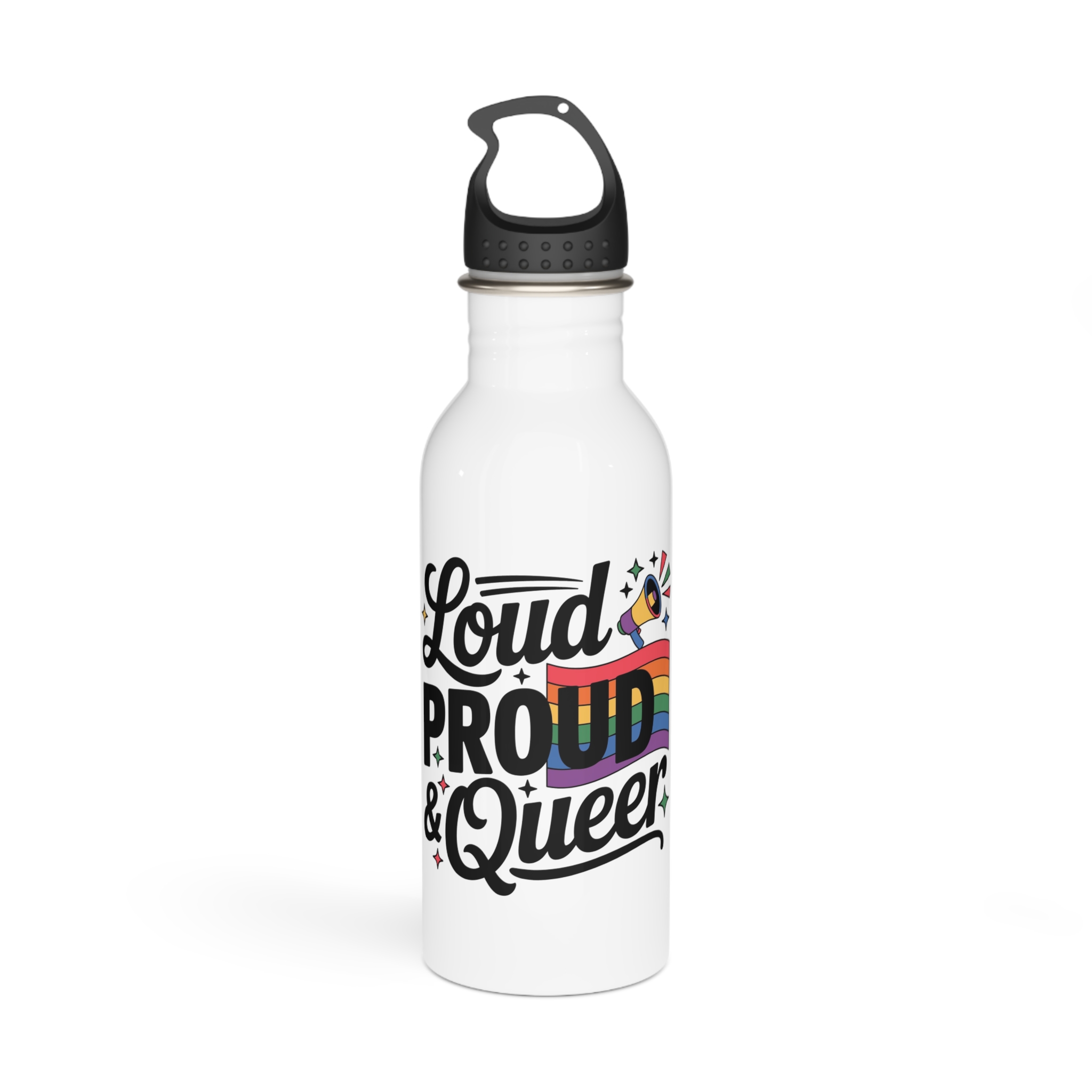 Loud Proud Queer T Shirt Design Isolated White Background2 Stainless Steel Water Bottle