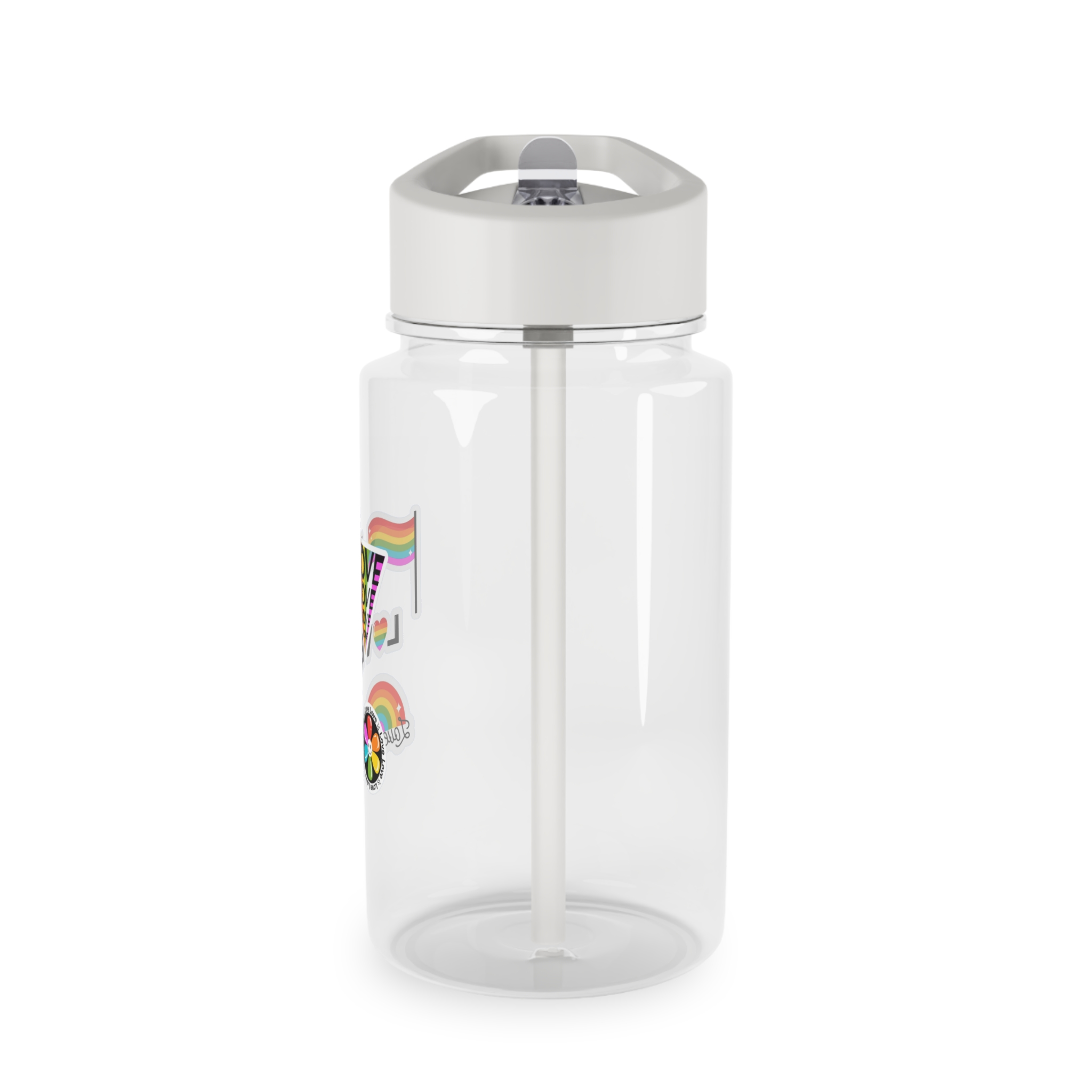 Pride Day Badges With Flag Tritan Water Bottle - Image 3