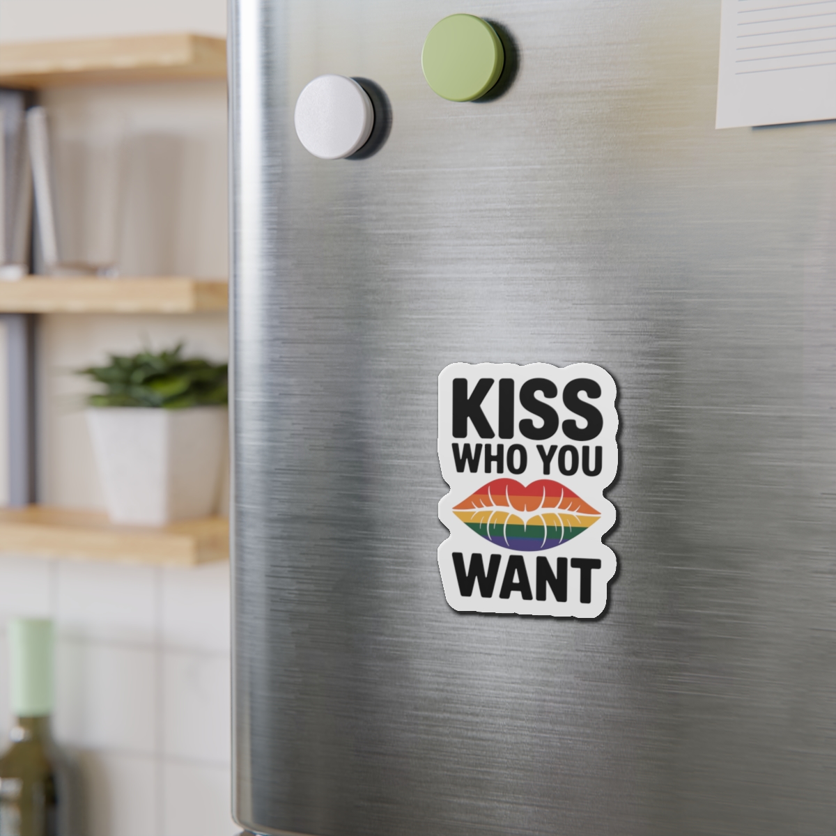 Kiss Who You Want T Shirt Design Isolated White Background 2 Die Cut Magnets - Image 9