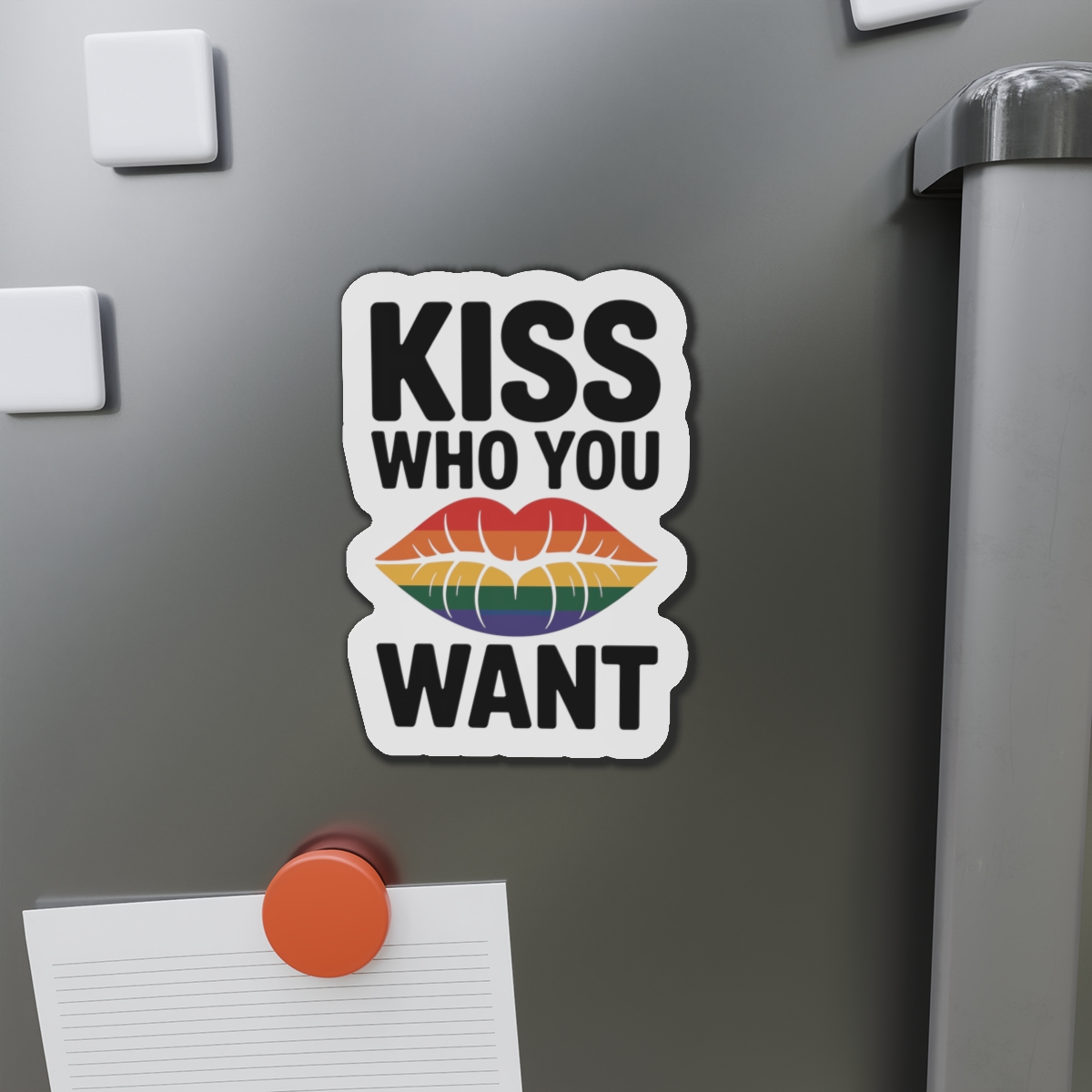 Kiss Who You Want T Shirt Design Isolated White Background 2 Die Cut Magnets - Image 14