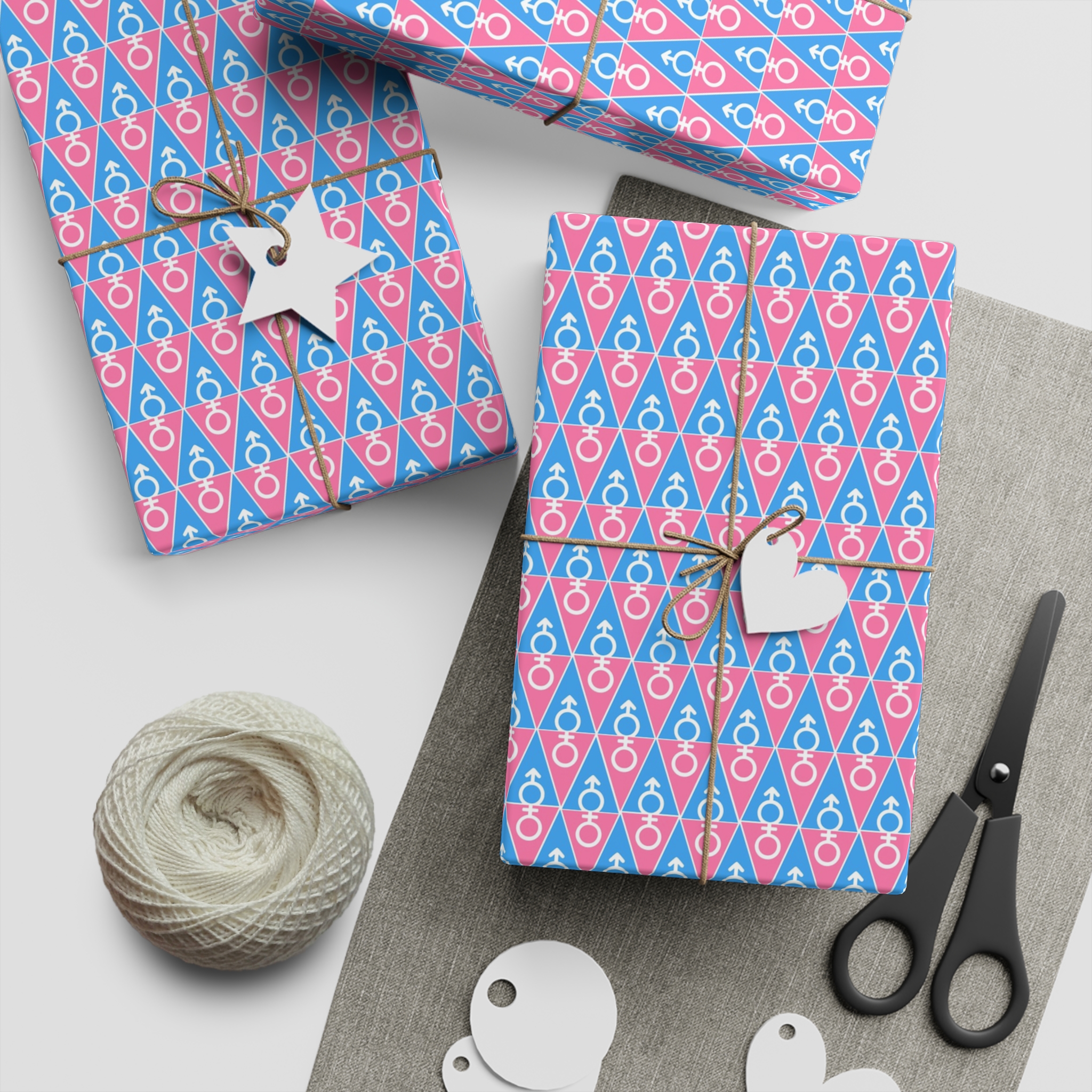 Gender Symbol Pattern Gift Wrapping Paper Sheets 1pc - Image 2