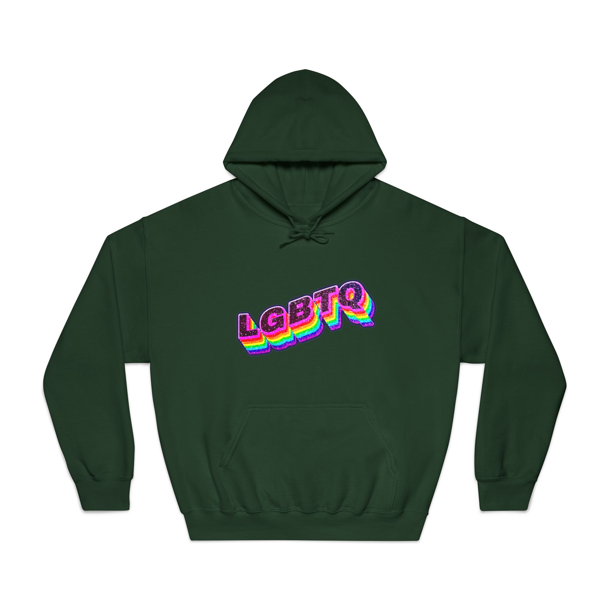 Lgbtq Rainbow 3d Png Typography Unisex Dryblend Hooded Sweatshirt - Image 21