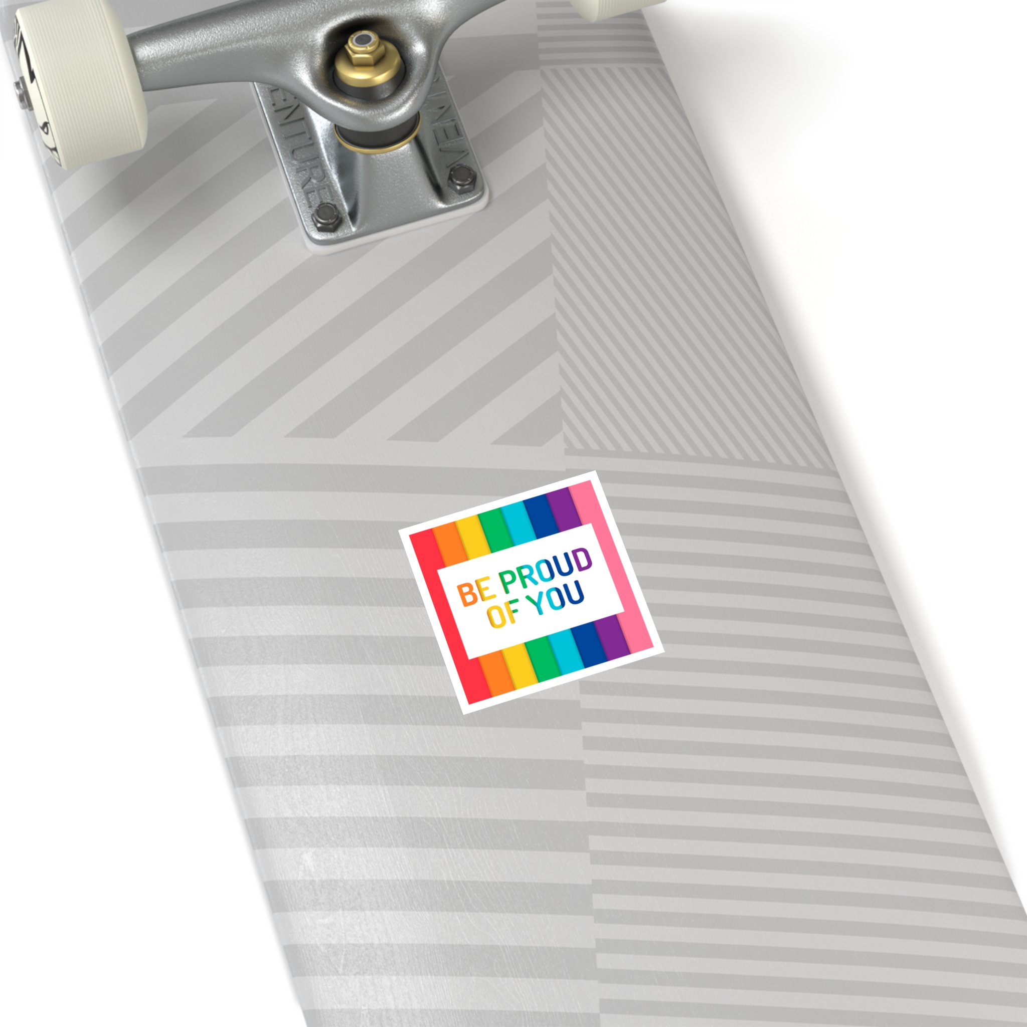 Rainbow Colored Background With Be Proud You Concept Pride Month Laminate Stickers Square - Image 12