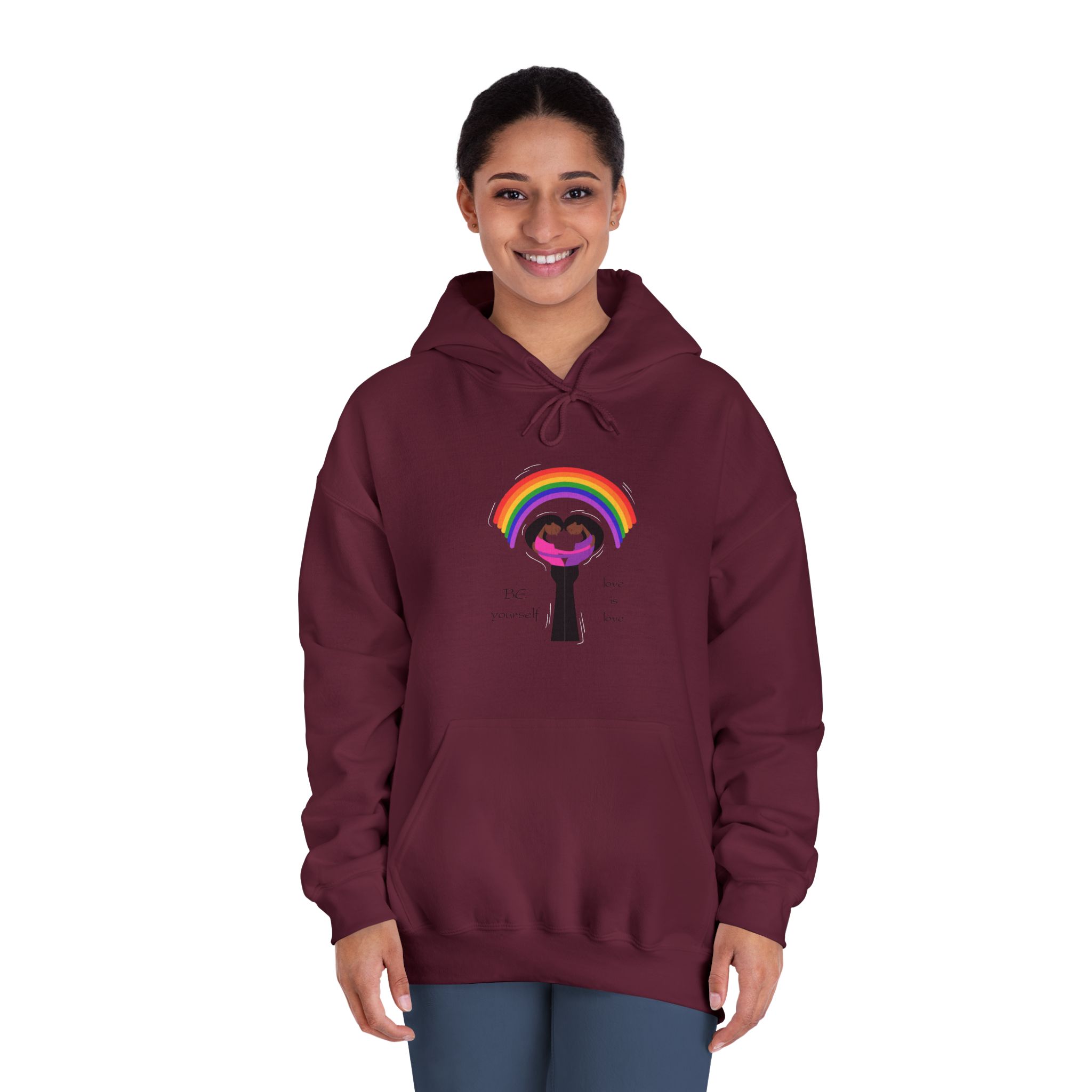 Poster Two Girls Hugging With Rainbow Unisex Dryblend Hooded Sweatshirt - Image 20