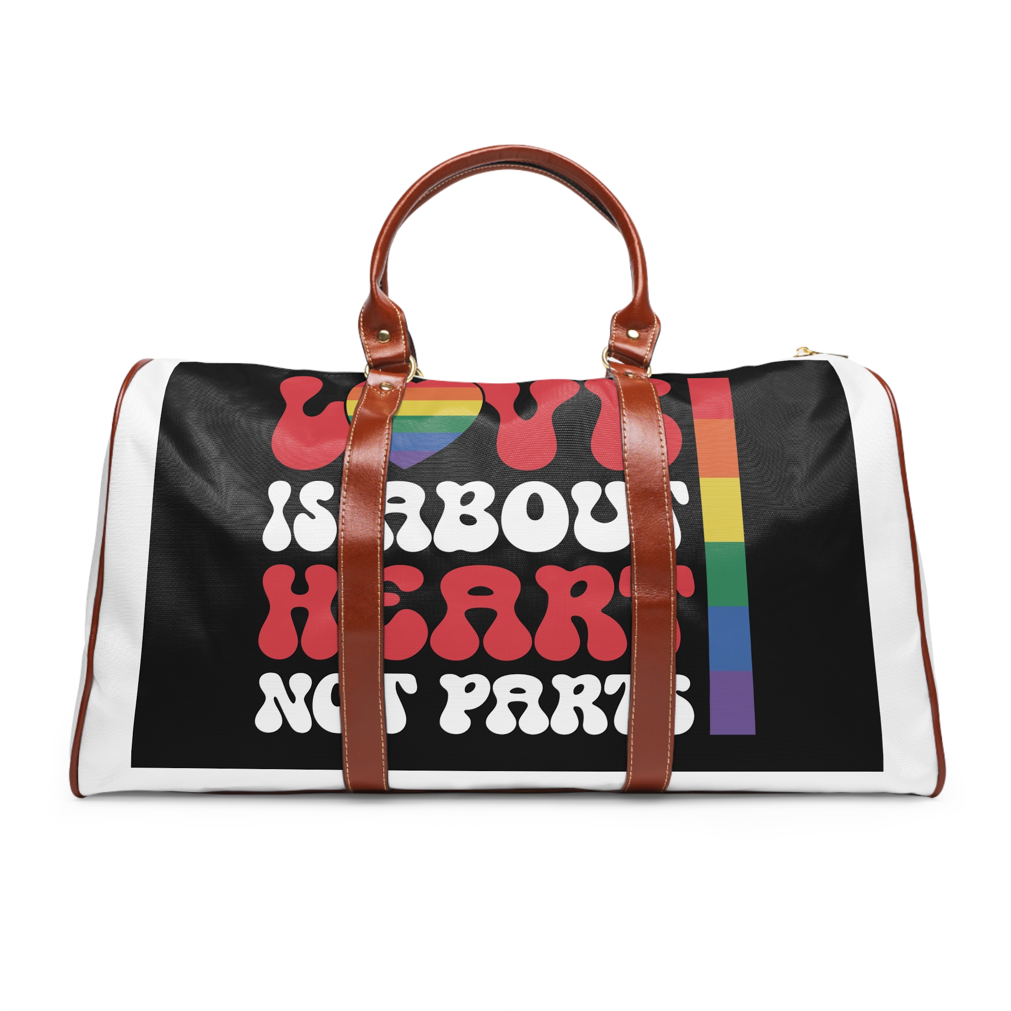 Colorful Rainbow Is About Love Made Parts Waterproof Travel Bag