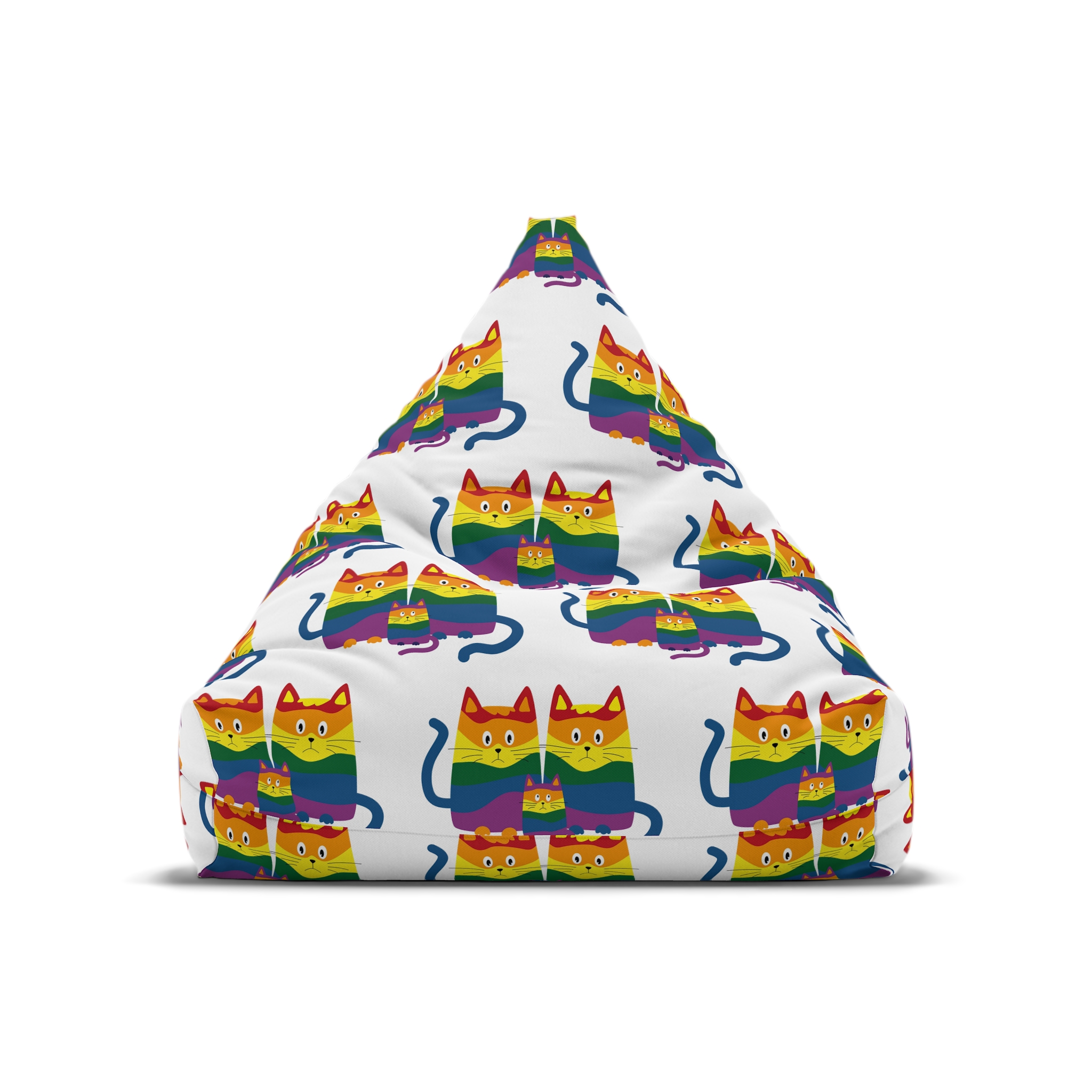 Lgbt Cats Samesex Love Like Everyone Else Cute Cartoon Cats Vector Copyspace Bean Bag Chair Cover - Image 5