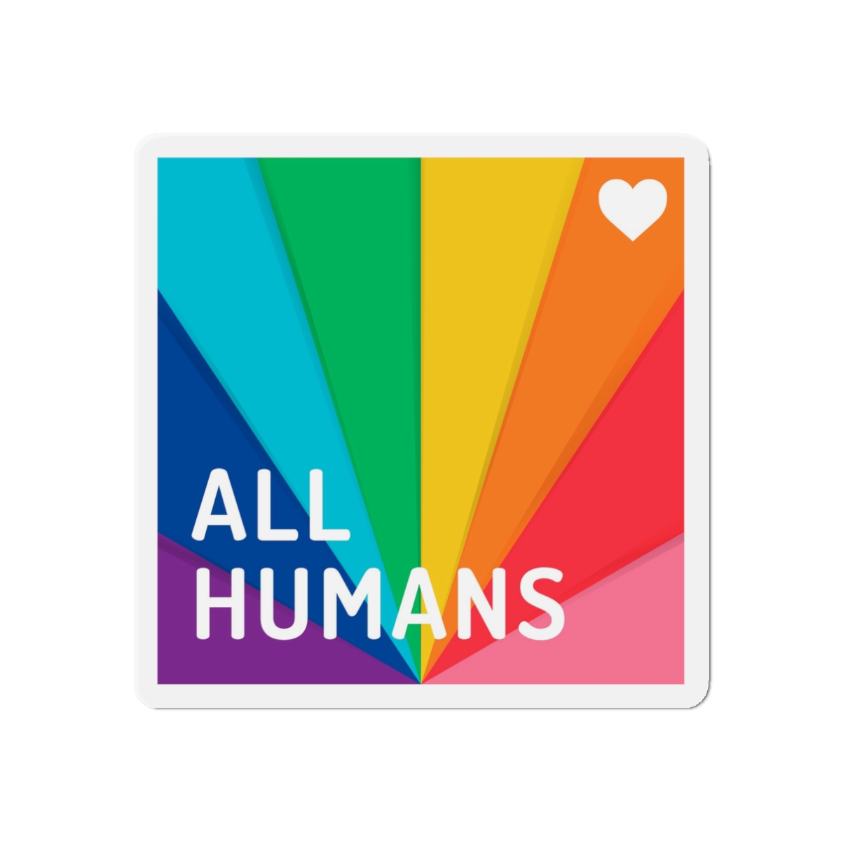 Rainbow Colored Background With All Humans Concept Pride Month Die Cut Magnets - Image 4