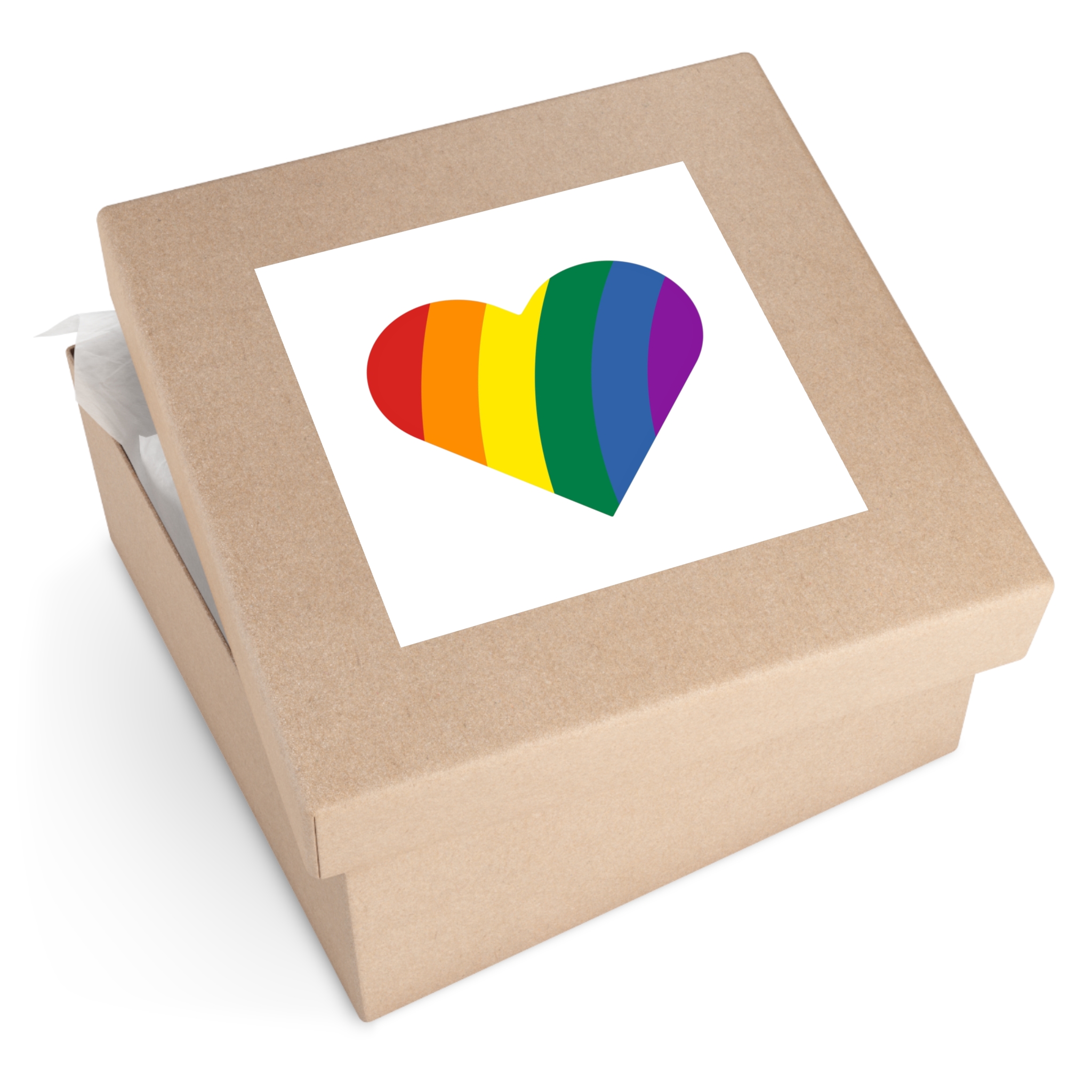 Minimalist Pride Heart Filled With Rainbow Colors Laminate Stickers Square - Image 59