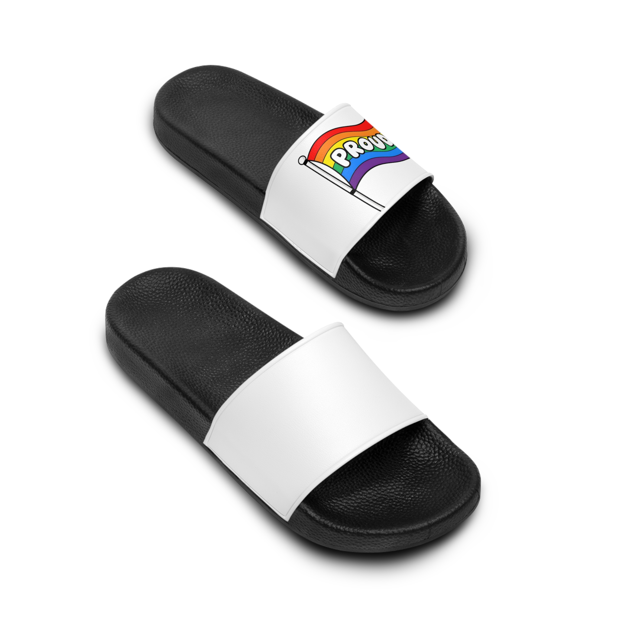 Proud Rainbow Flag Lgbtq Celebration Mens Slide Sandals - Image 4