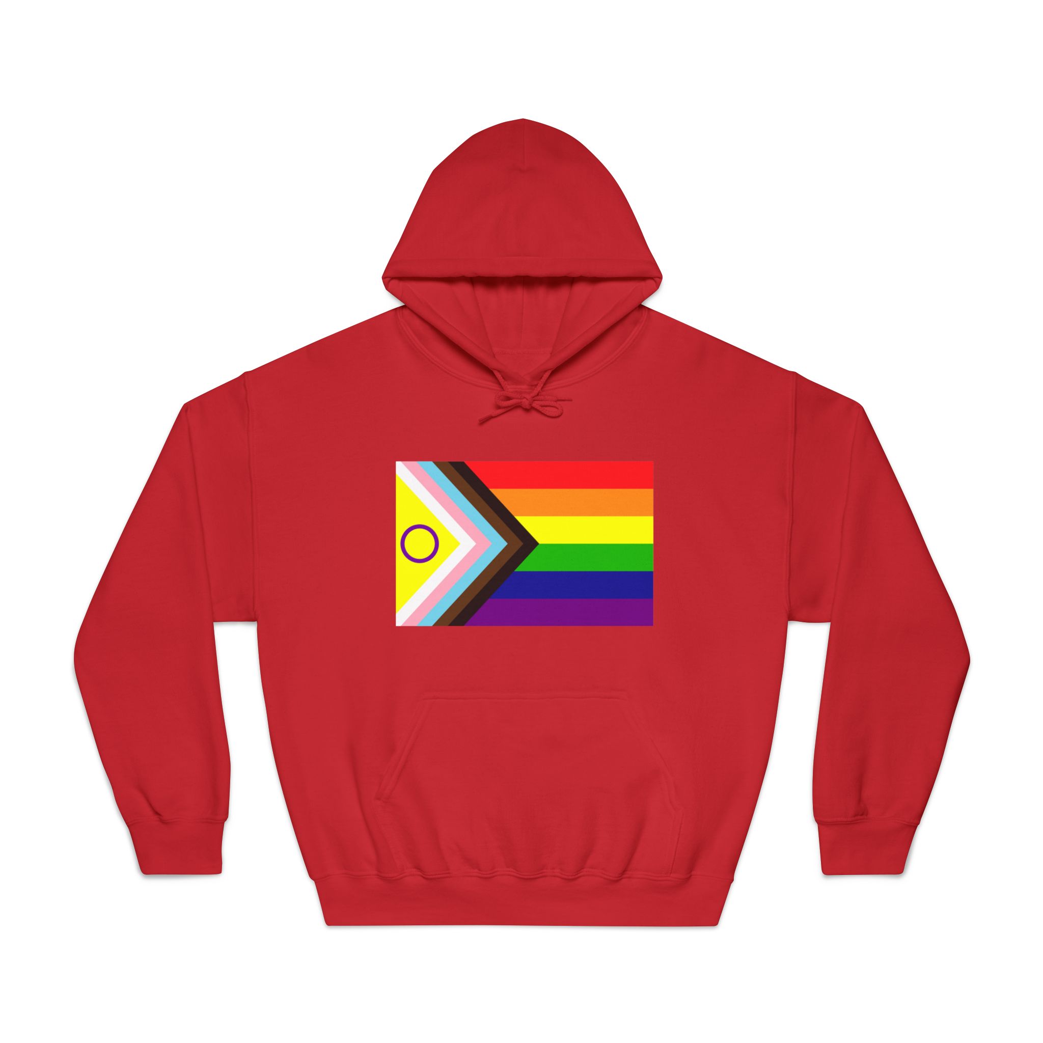 Lgbtq Pride Flag New Lgbtq Pride Flag Vector Updated Intersex Inclusive Progress Pride Flag Unisex Dryblend Hooded Sweatshirt - Image 33