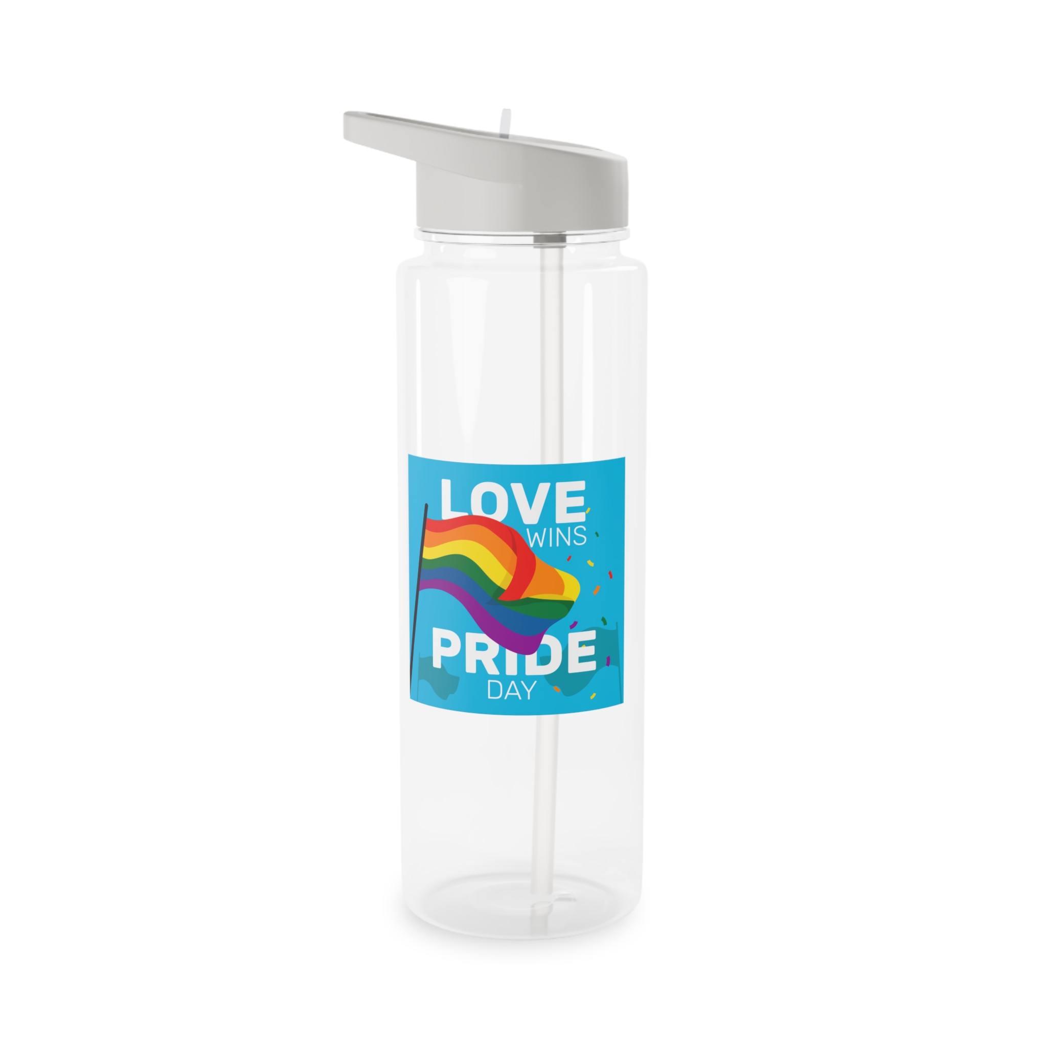 Pride Day Event With Rainbow Flag Tritan Water Bottle - Image 5