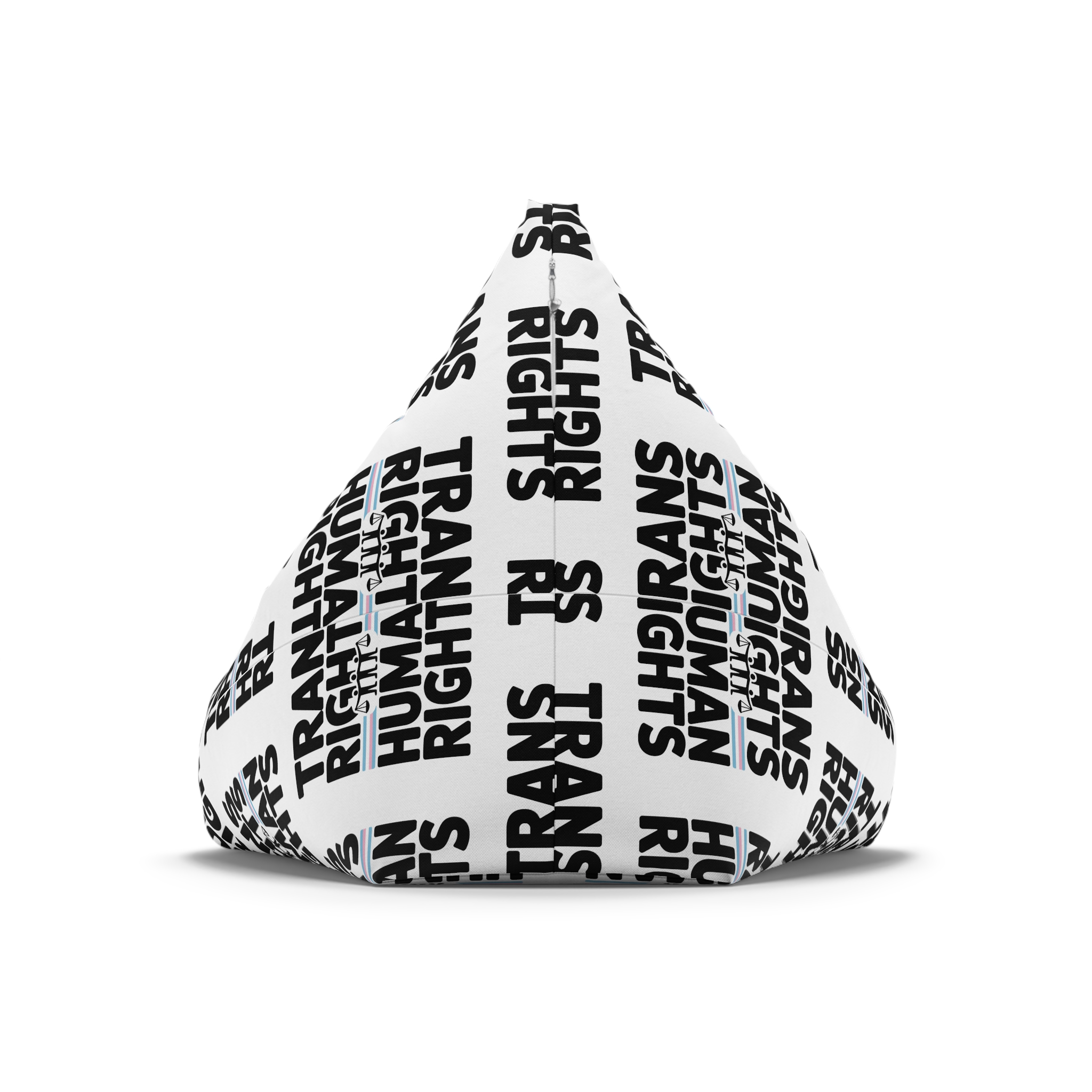 Trans Rights Human Rights T Shirt Design Isolated White Background Bean Bag Chair Cover - Image 6