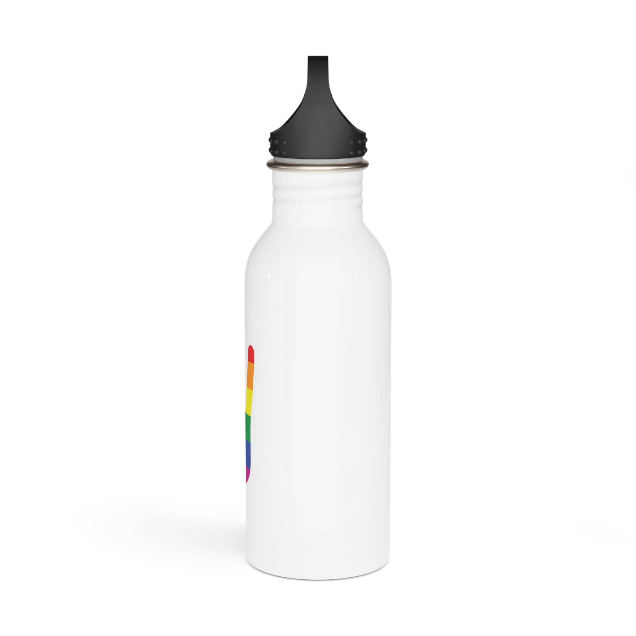 Rainbow Peace Sign Hand Gesture Colored Lgbt Flag Stainless Steel Water Bottle - Image 4