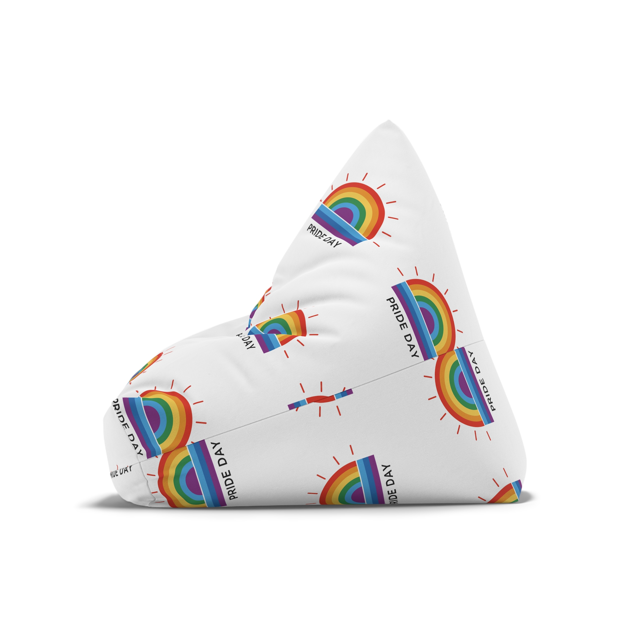 Rainbow Pride Day Celebration Illustration With Colorful Sunburst Design Lgbtq Support Awareness Bean Bag Chair Cover - Image 8