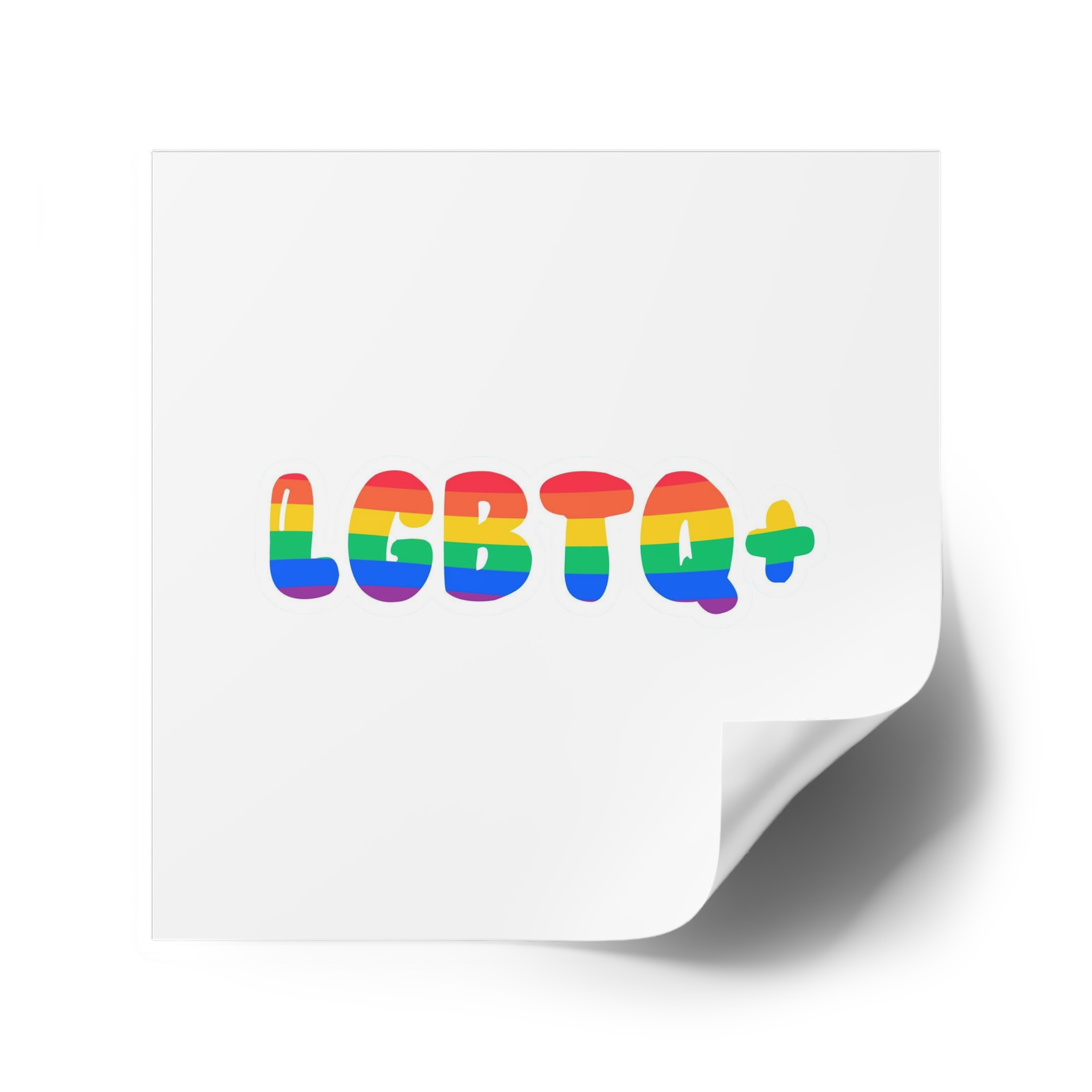 Pride Rainbow Lettering Text Writing Pattern Freedom Love Heart Homo Colors Flag Parade Lgbtq Flag W Laminate Stickers Square - Image 34