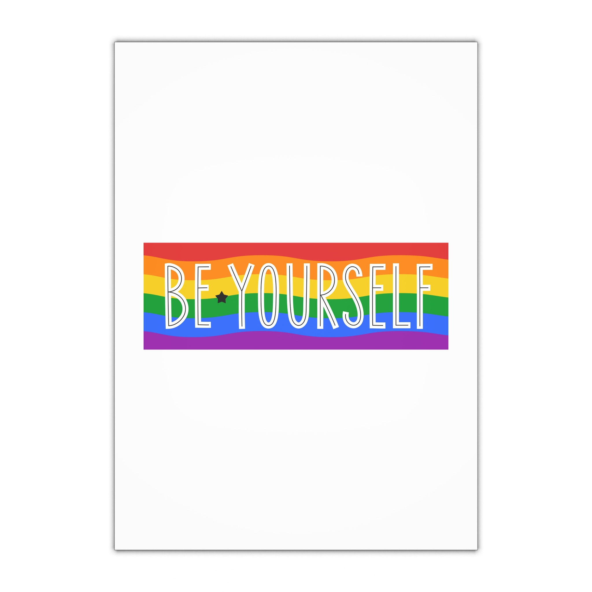 Be Yourself Phrase With Lgbtqia Flag Background Gift Wrapping Paper Sheets 1pc