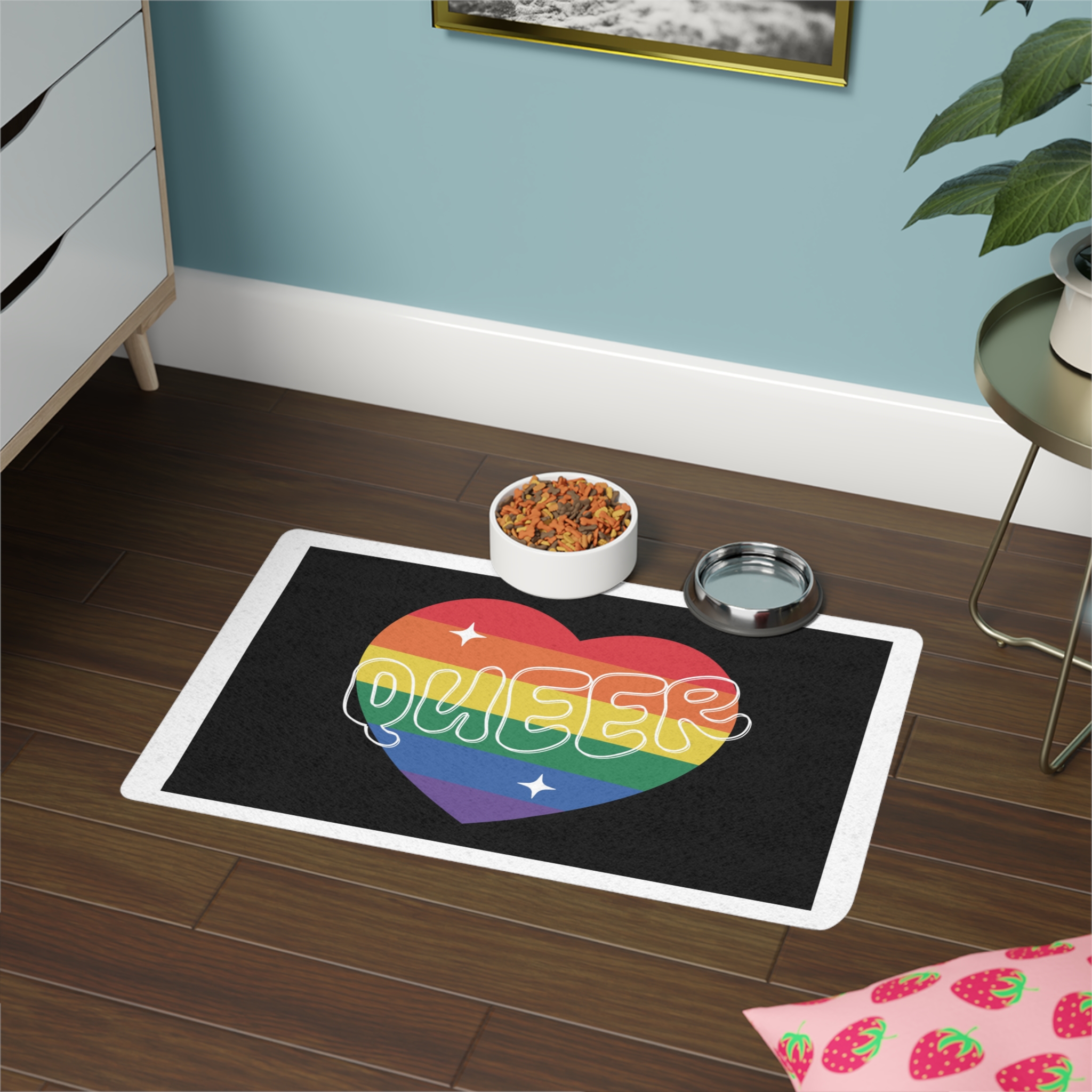 Queer Pride Heart Pet Food Mat 12x18 - Image 4