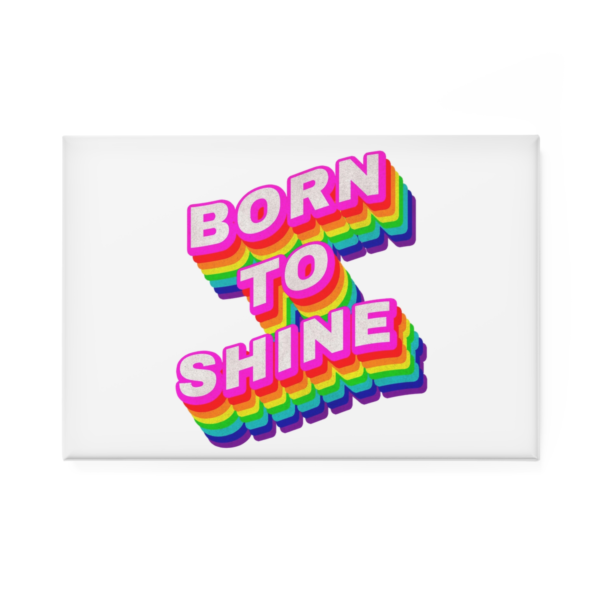 Rainbow Word Born Shine Typography Design Element Button Magnet Rectangle 1 And 10 Pcs - Image 5