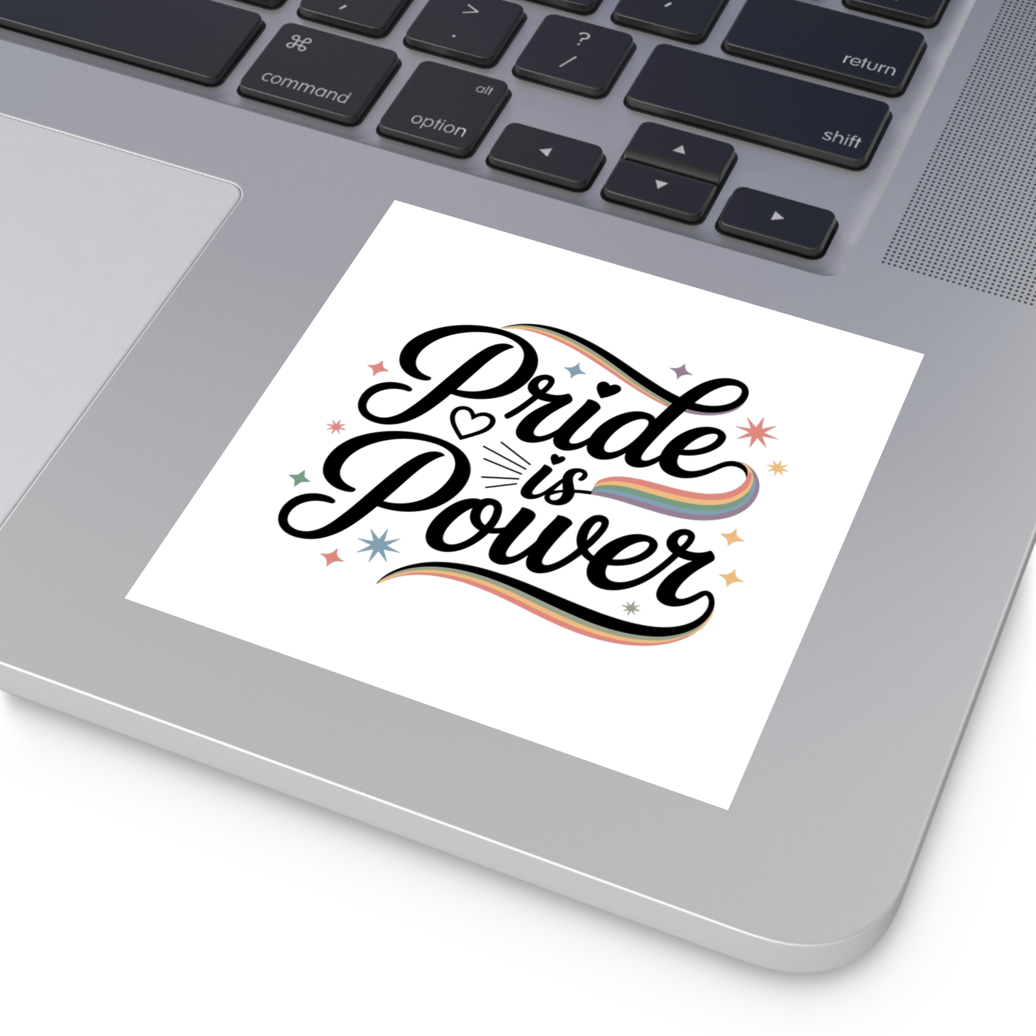 Pride Is Power T Shirt Design Isolated White Background Laminate Stickers Square - Image 27