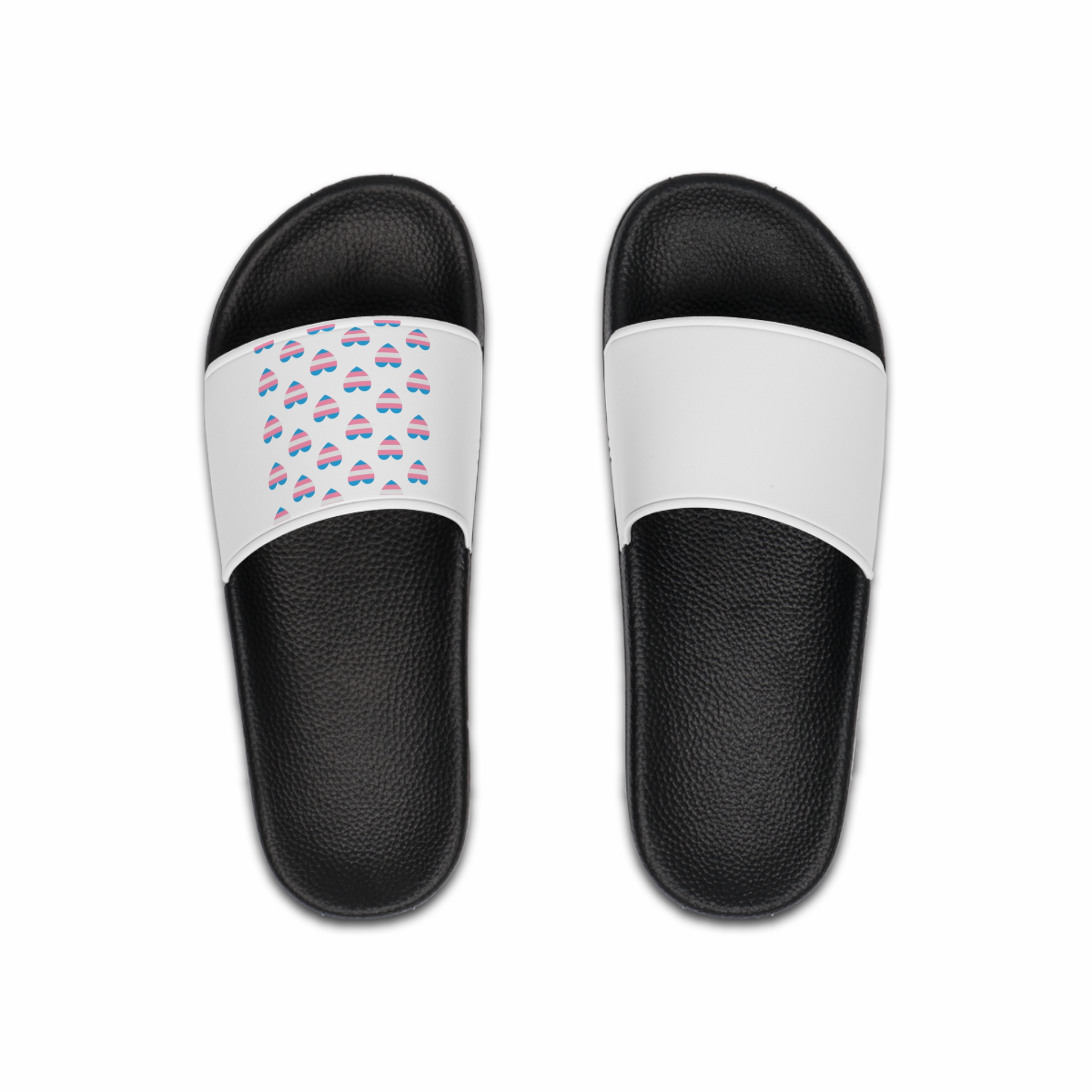 Vector Seamless Pattern Trans Lgbt Flag Heart Mens Slide Sandals