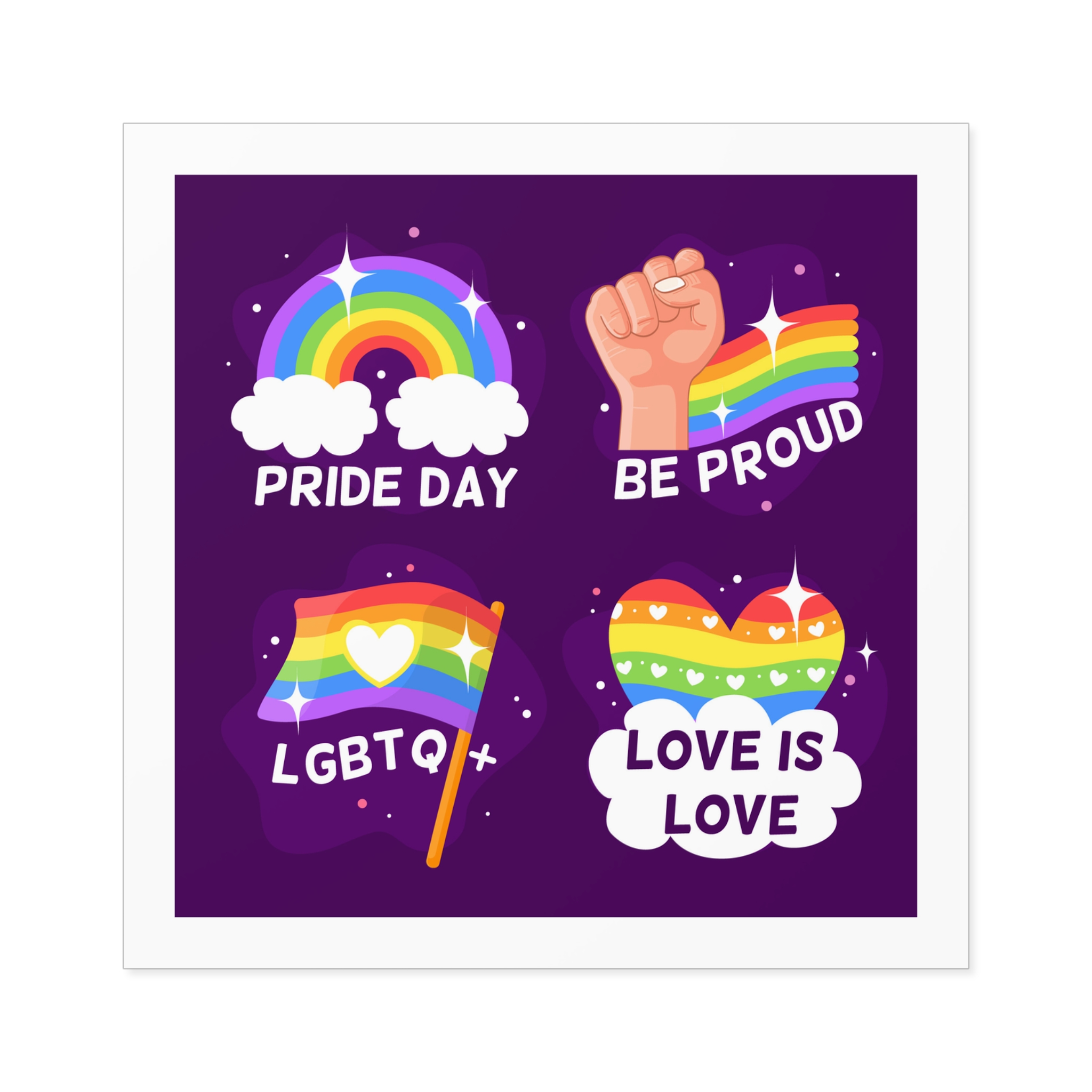 Pride Day Badges Collection Laminate Stickers Square - Image 45