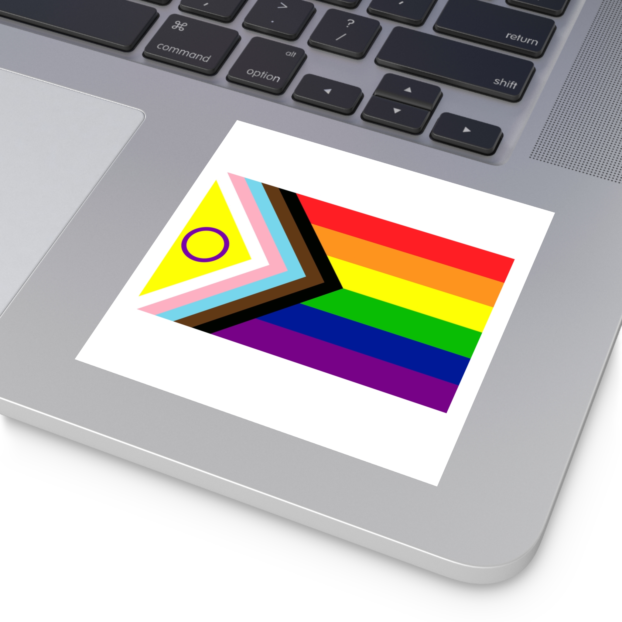 Lgbtq Pride Flag New Lgbtq Pride Flag Vector Updated Intersex Inclusive Progress Pride Flag Laminate Stickers Square - Image 23