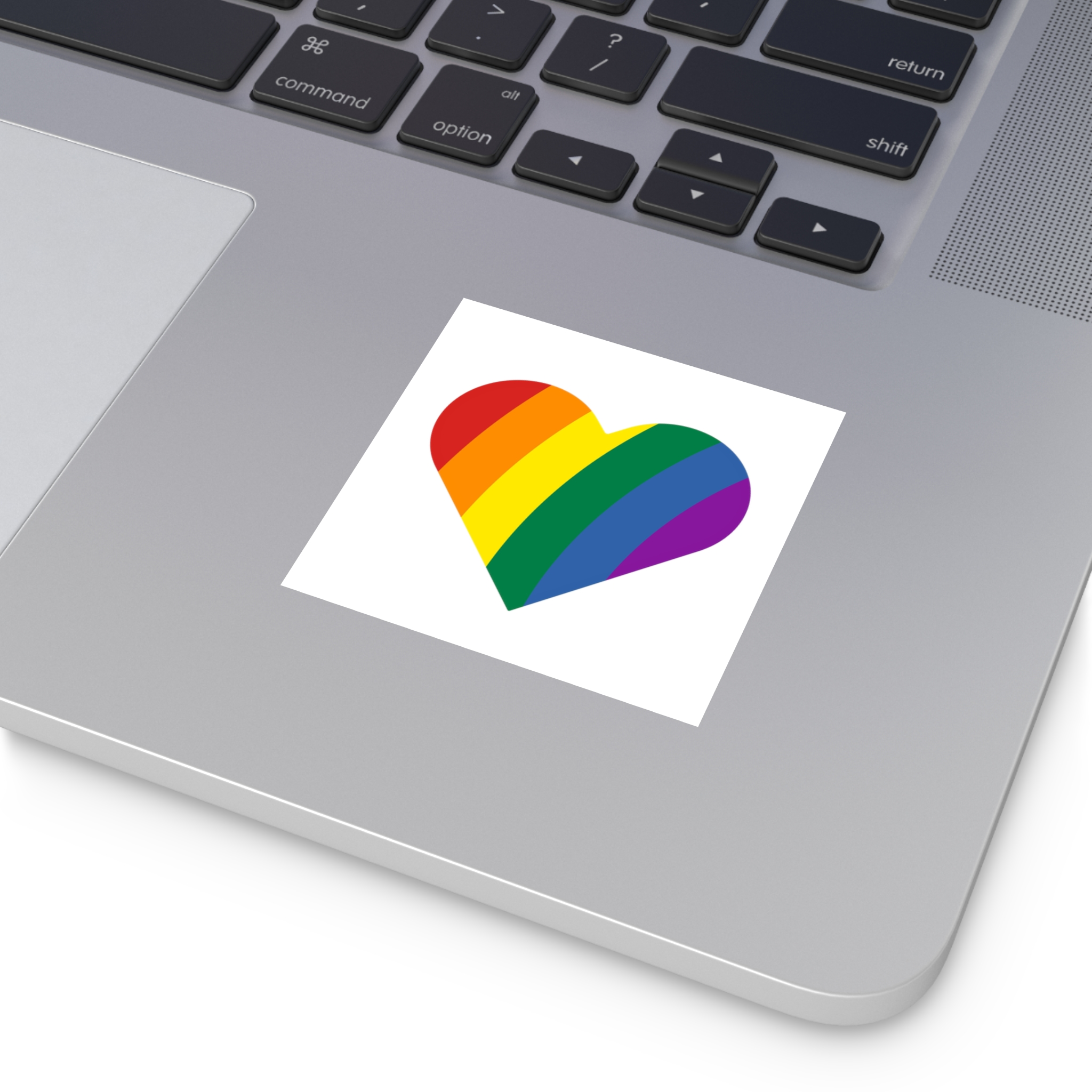 Minimalist Pride Heart Filled With Rainbow Colors Laminate Stickers Square - Image 3
