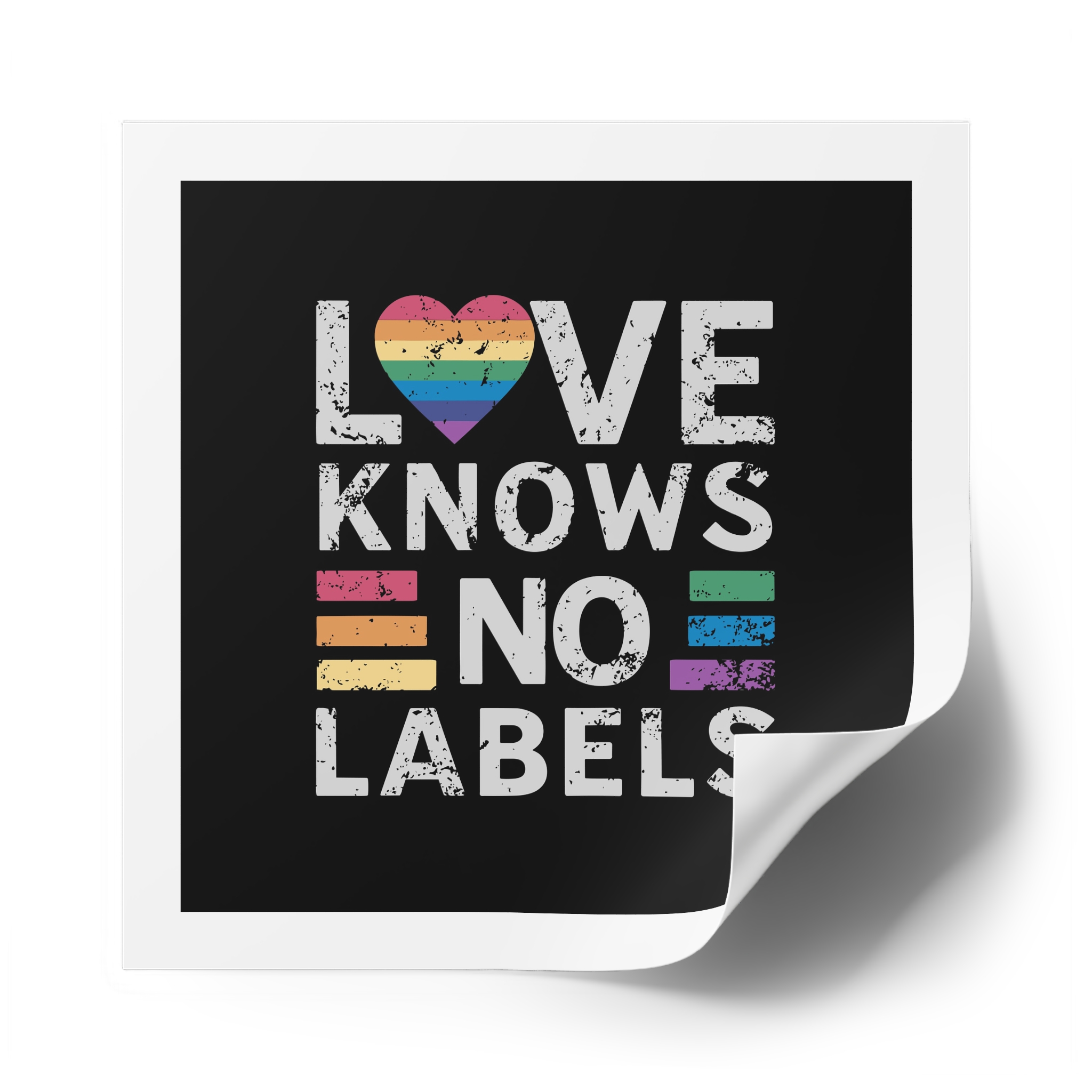 Love Knows No Labels Happy Pride Month Laminate Stickers Square - Image 58