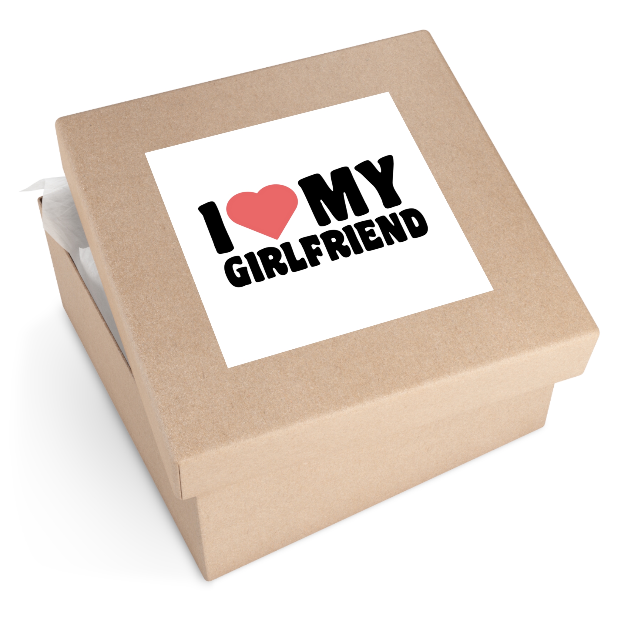 I Love My Girlfriend Iheart My Girlfriend (1) Laminate Stickers Square - Image 55