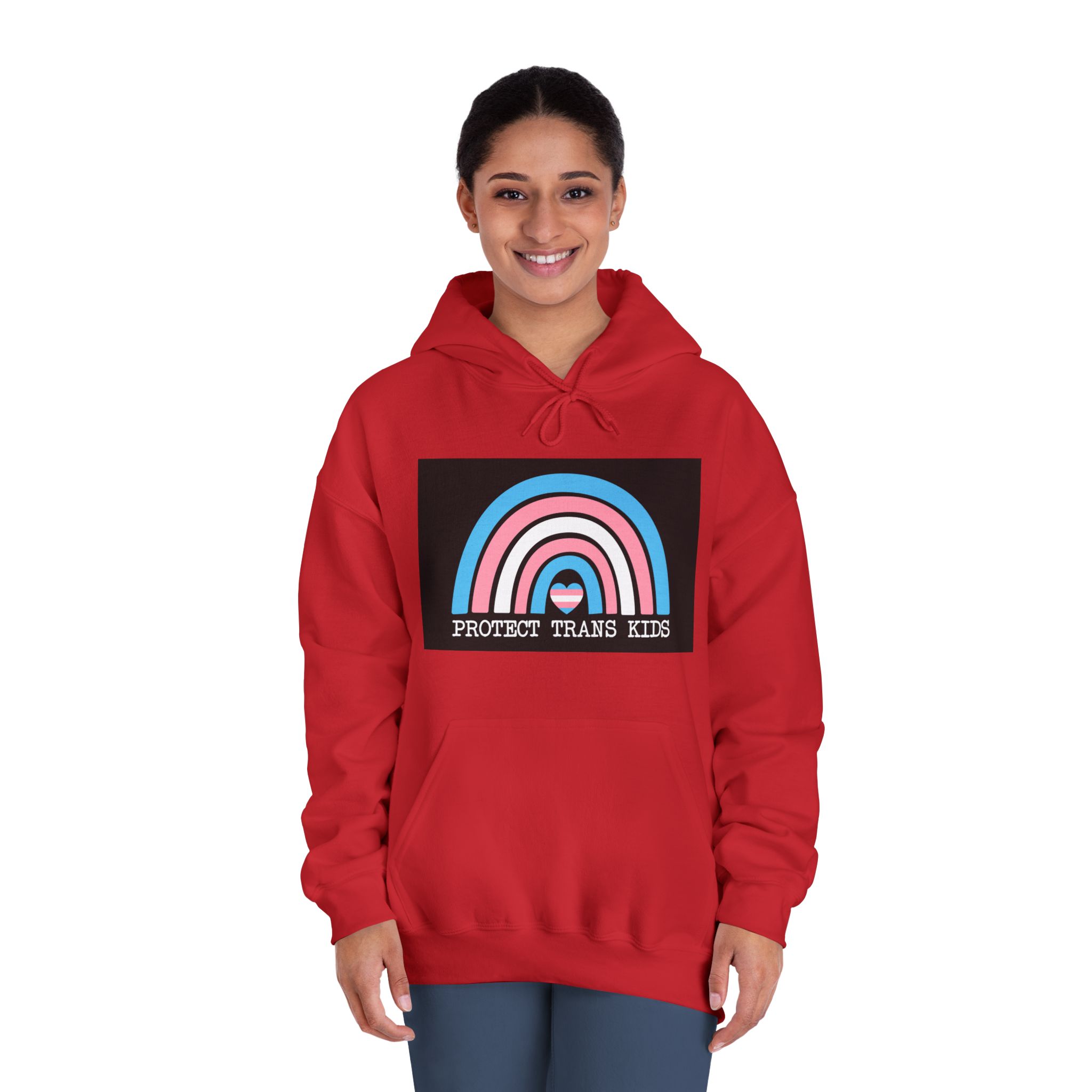 Poster That Says Protection Boys Their Kids Unisex Dryblend Hooded Sweatshirt - Image 36