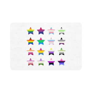 Set Colorful Lgbtq Pride Flag Star Shape Gender Equality Sexual Identity Pride Flags Collection Lgbtqia Community Pride Month Pet Food Mat 12x18