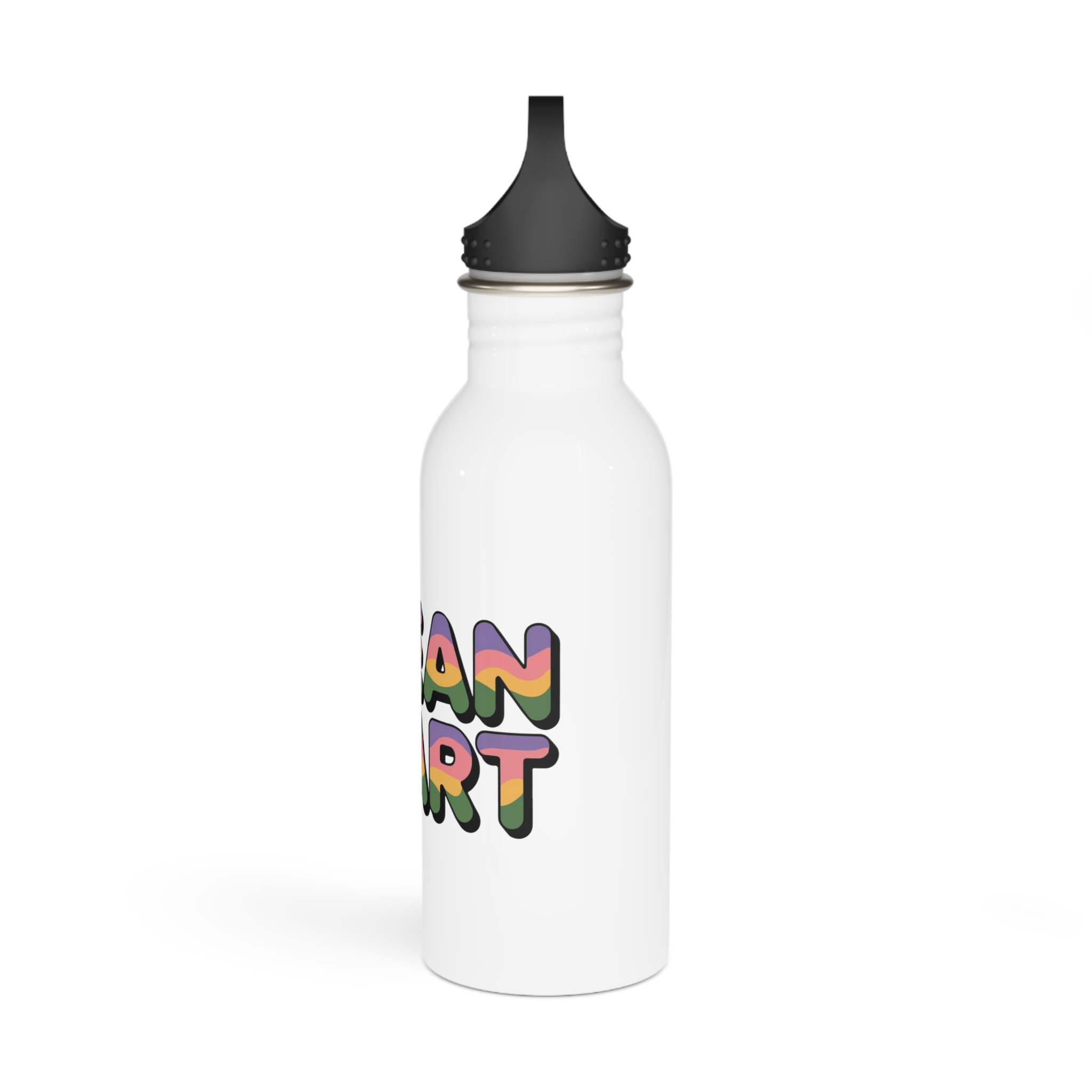 Green Heart Colorful Typography Stainless Steel Water Bottle - Image 4