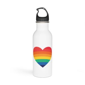 Pride Day Month Lgbt Heart With Rainbow Colors Stainless Steel Water Bottle