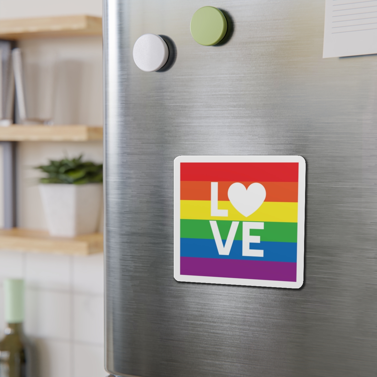 Love Lgbt Heart Squere White Die Cut Magnets - Image 9
