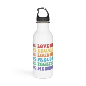 Pride Lgbt Gay Typography T Shirt Design Stainless Steel Water Bottle