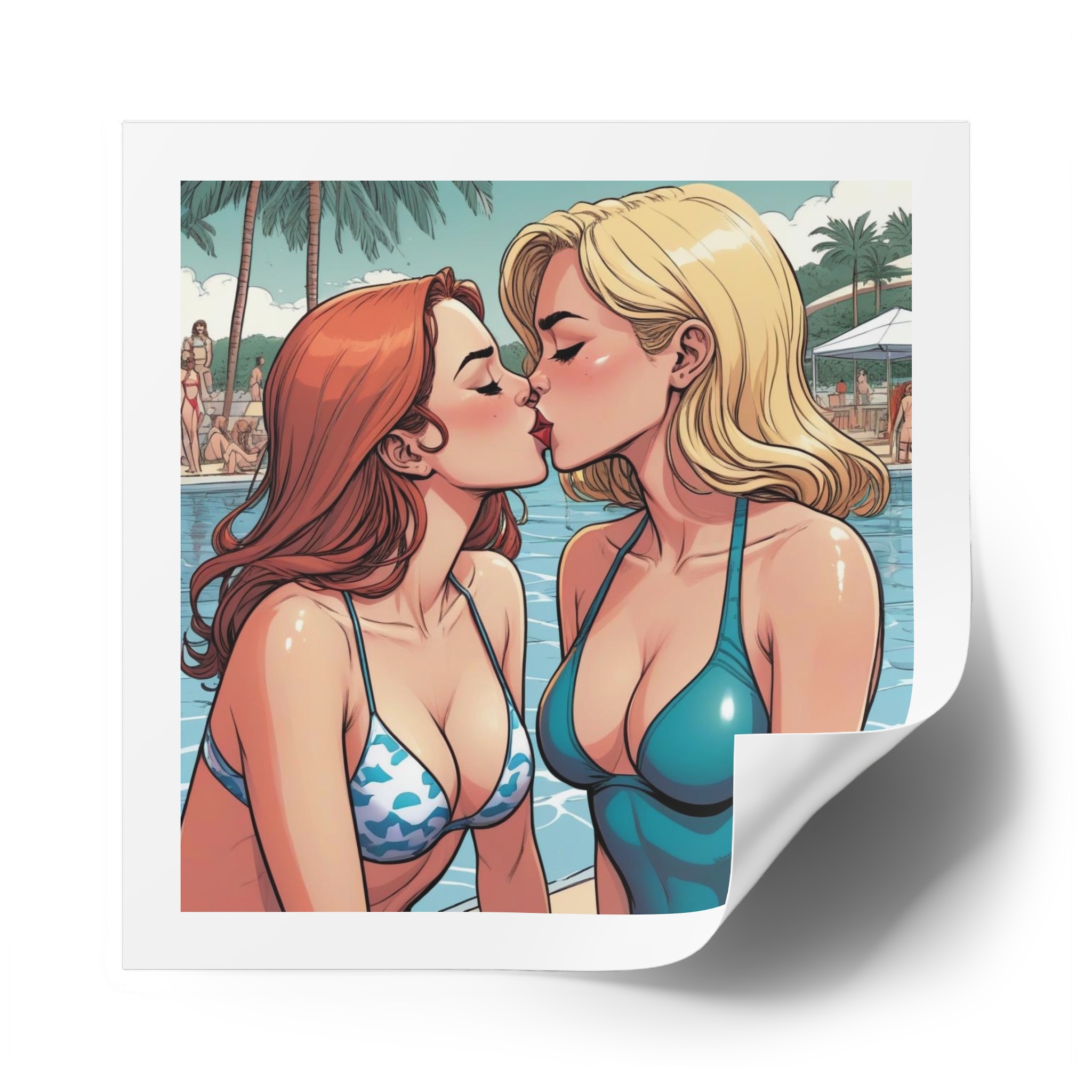 Lesbian Pride Design 4C84D6 Laminate Stickers Square - Image 58