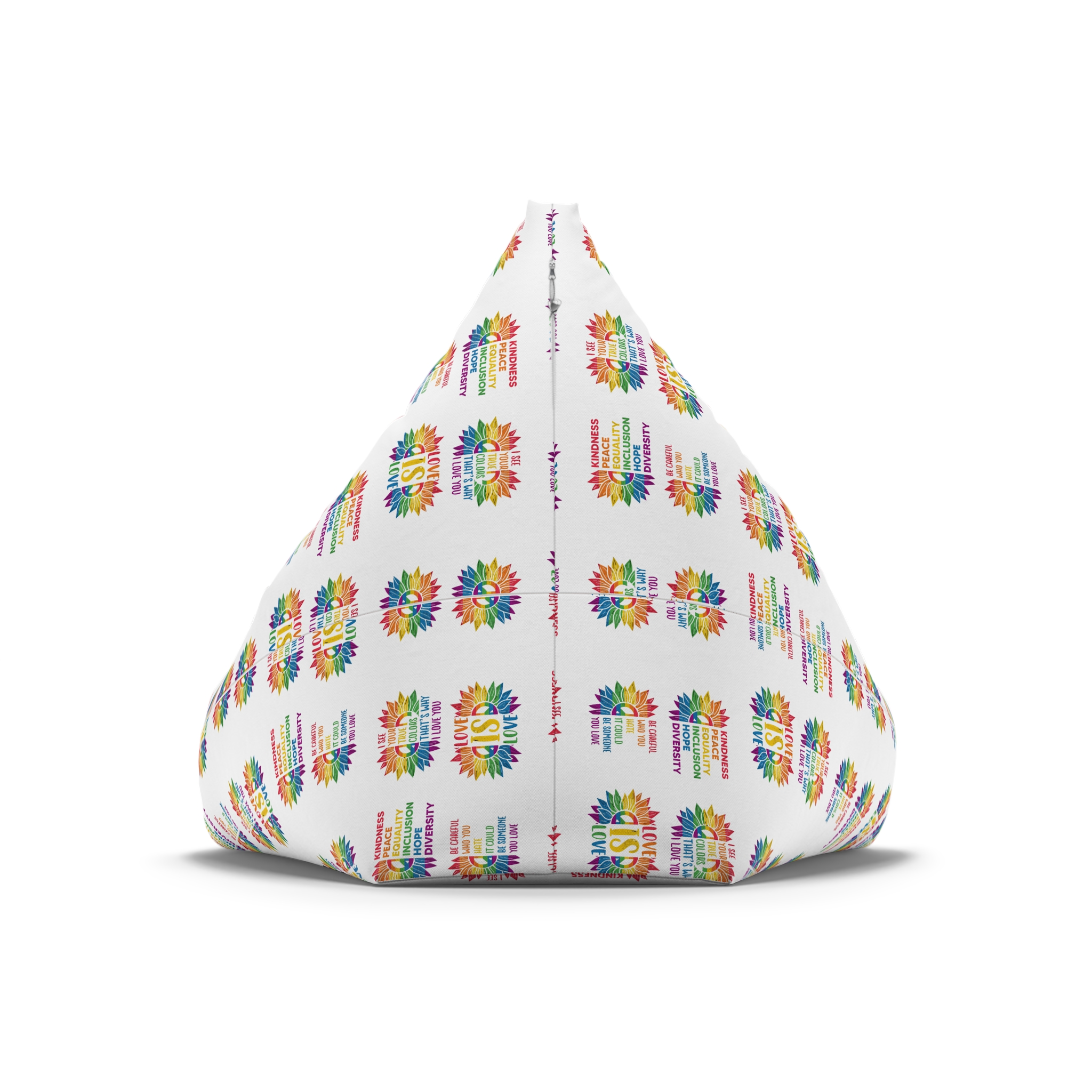 Sunflower Pride Gay Rainbow T Shirt Design Bean Bag Chair Cover - Image 6