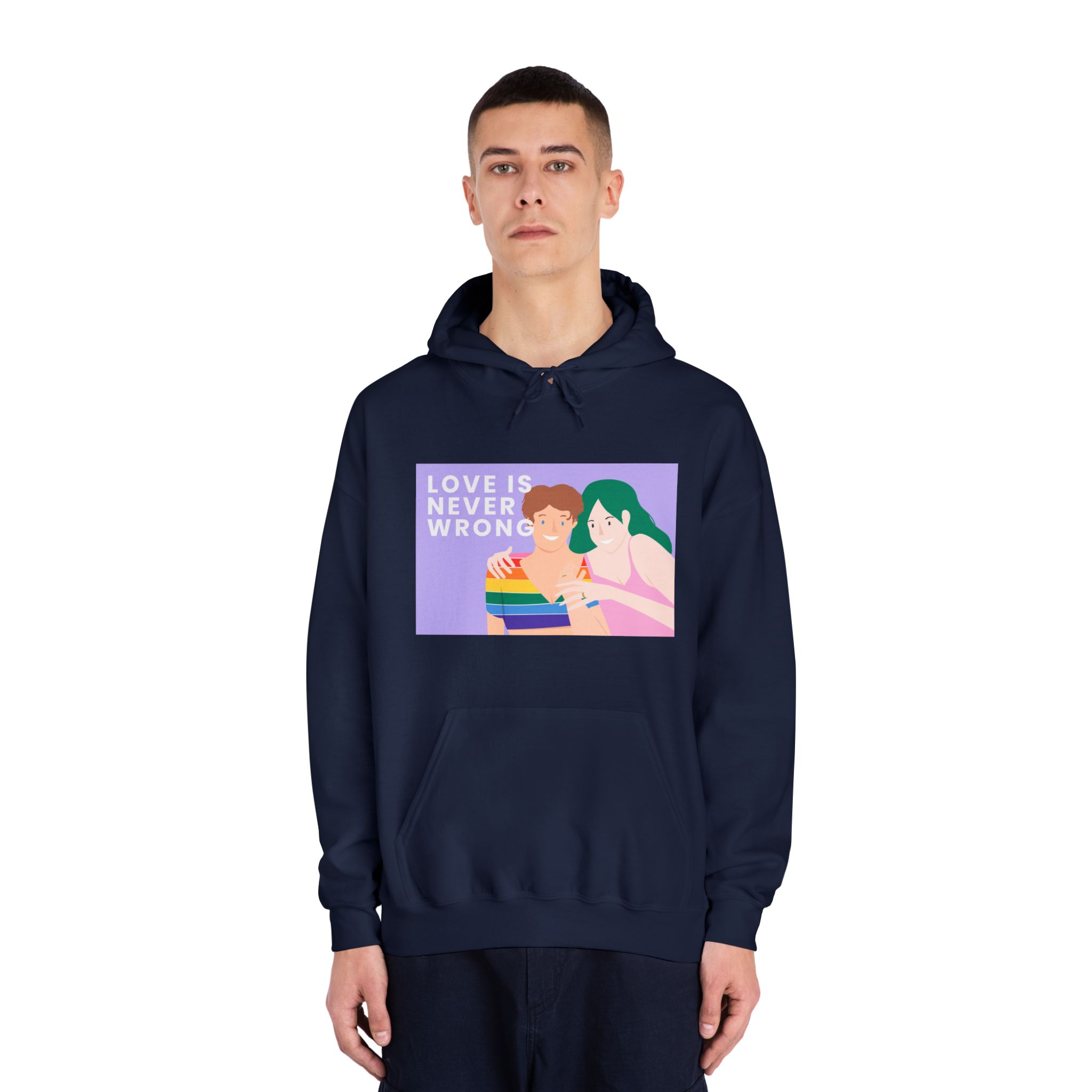 Lgbtq Gay Couple Banner Template Pride Month Unisex Dryblend Hooded Sweatshirt - Image 31